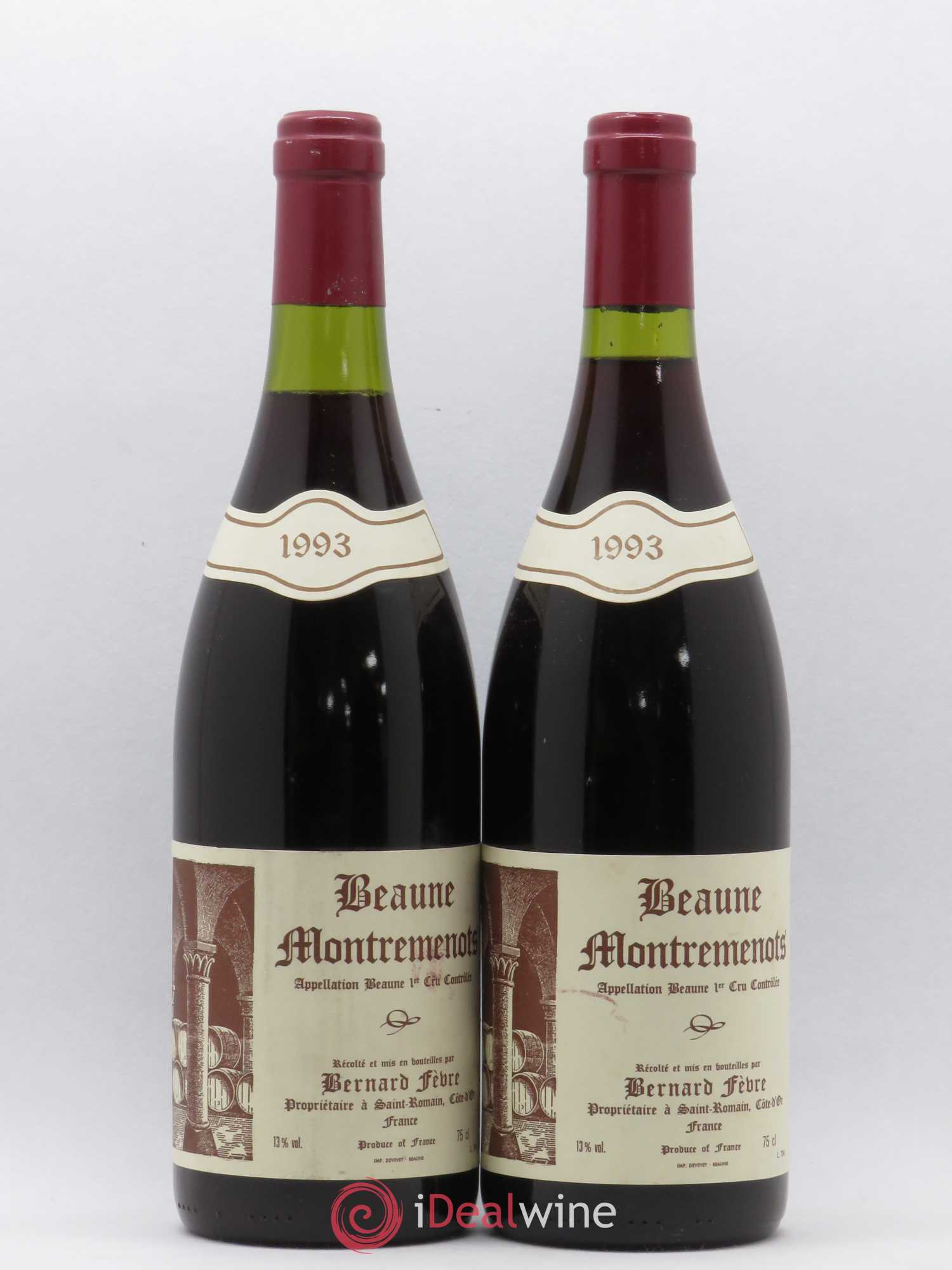 Beaune 1er Cru Montremenots Domaine Bernard Fèbre 1993 - Posten von 2 Flaschen - 0