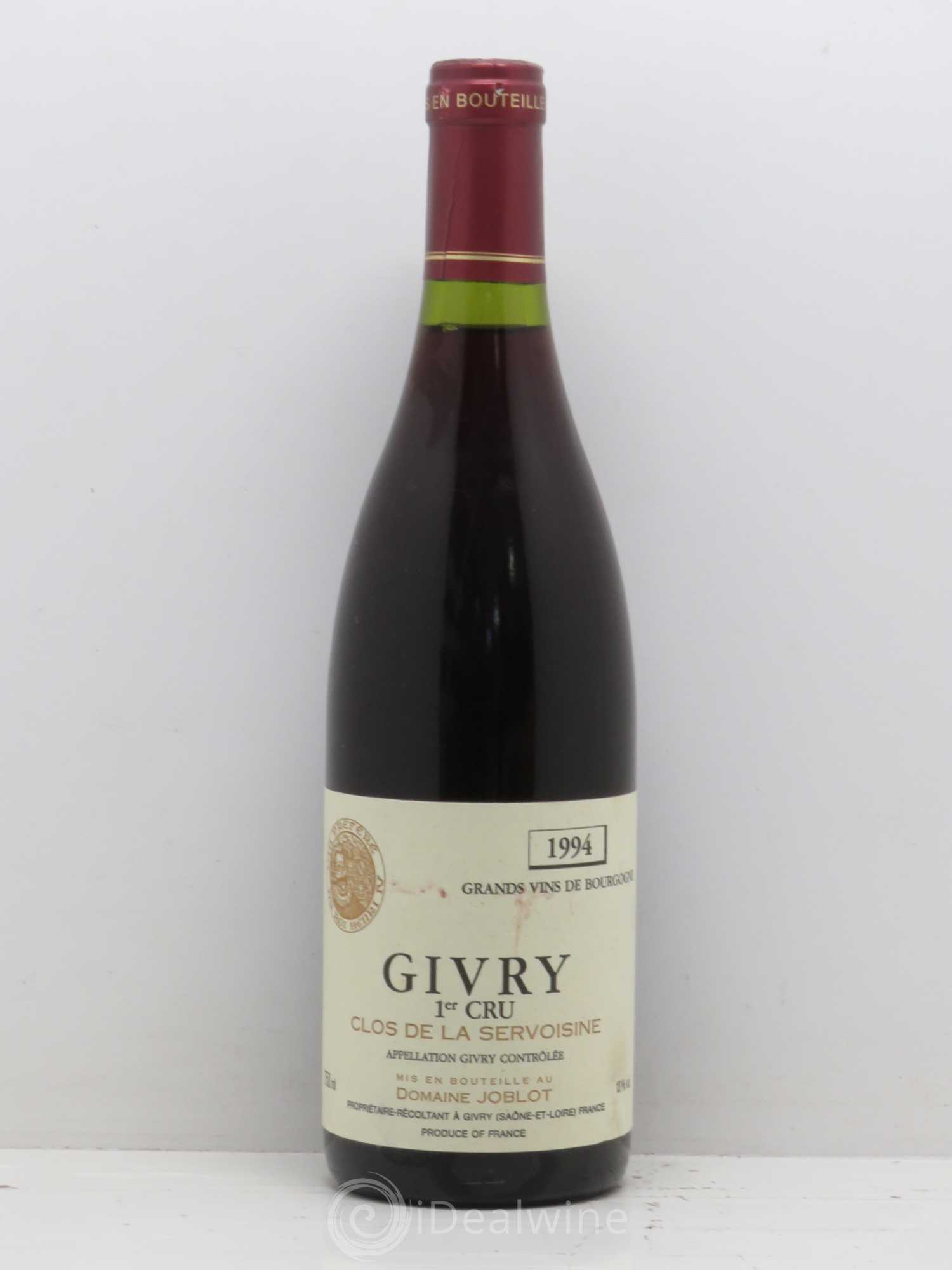 Givry 1er Cru Servoisine Joblot (Domaine) 1994 - Lot de 1 bouteille - 0