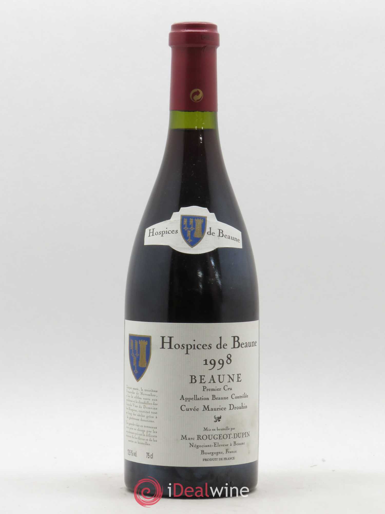 Beaune 1er Cru Hospice de Beaune Cuvée Maurice Drouhin Rougeot-Dupin 1998 - Posten von 1 Flasche - 0