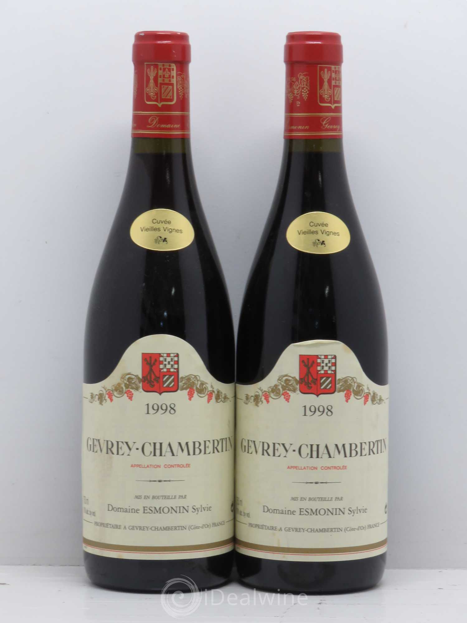 Gevrey-Chambertin Vieilles Vignes Sylvie Esmonin 1998 - Lot de 2 bouteilles - 0
