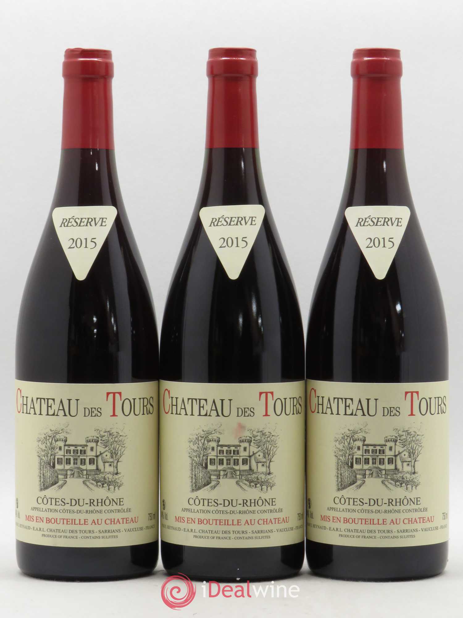 Côtes-du-Rhône Château des Tours Emmanuel Reynaud 2015 - Lot de 3 bouteilles - 0