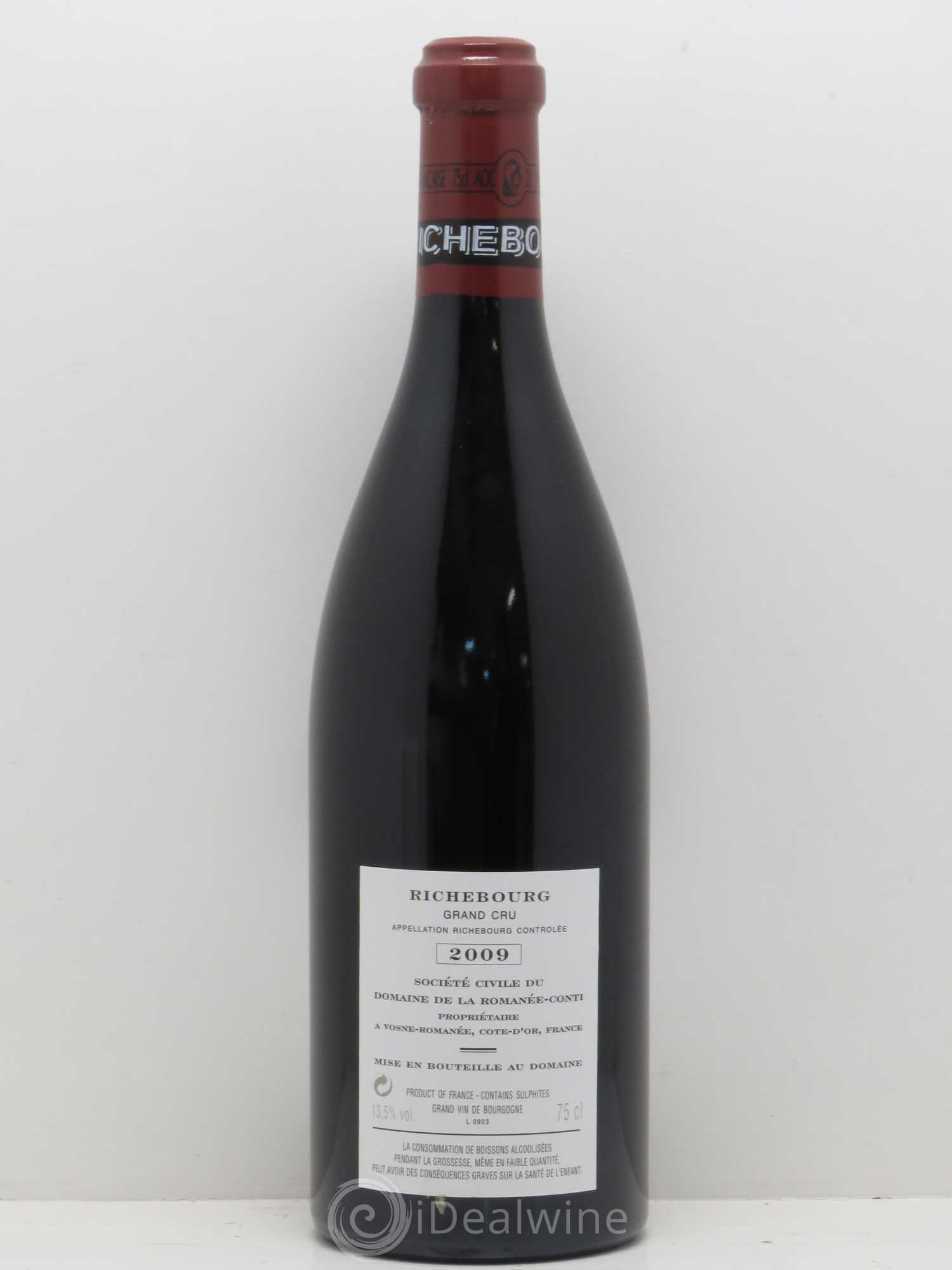 Richebourg Grand Cru Domaine de la Romanée-Conti 2009 - Lot de 1 bouteille - 1