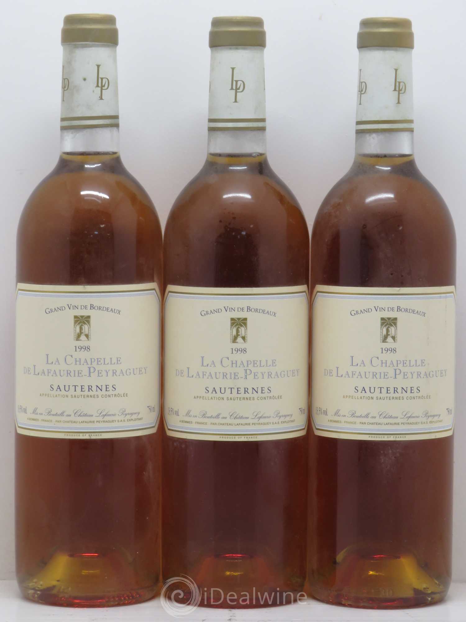 Sauternes La Chapelle de Lafaurie Peyraguey 1998 - Lotto di 6 bottiglie - 1