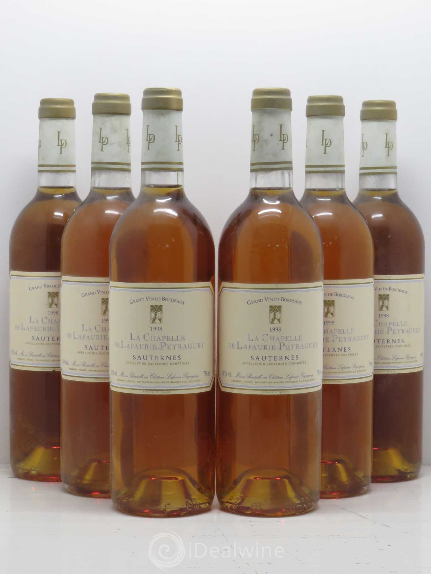 Sauternes La Chapelle de Lafaurie Peyraguey 1998 - Lotto di 6 bottiglie - 0