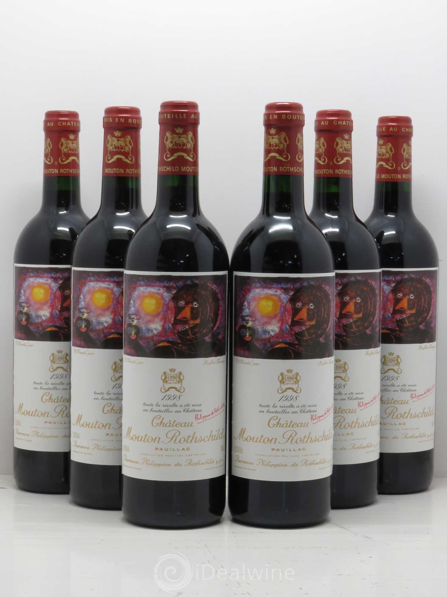 Château Mouton Rothschild 1er Grand Cru Classé 1998 - Lot de 6 bouteilles - 0