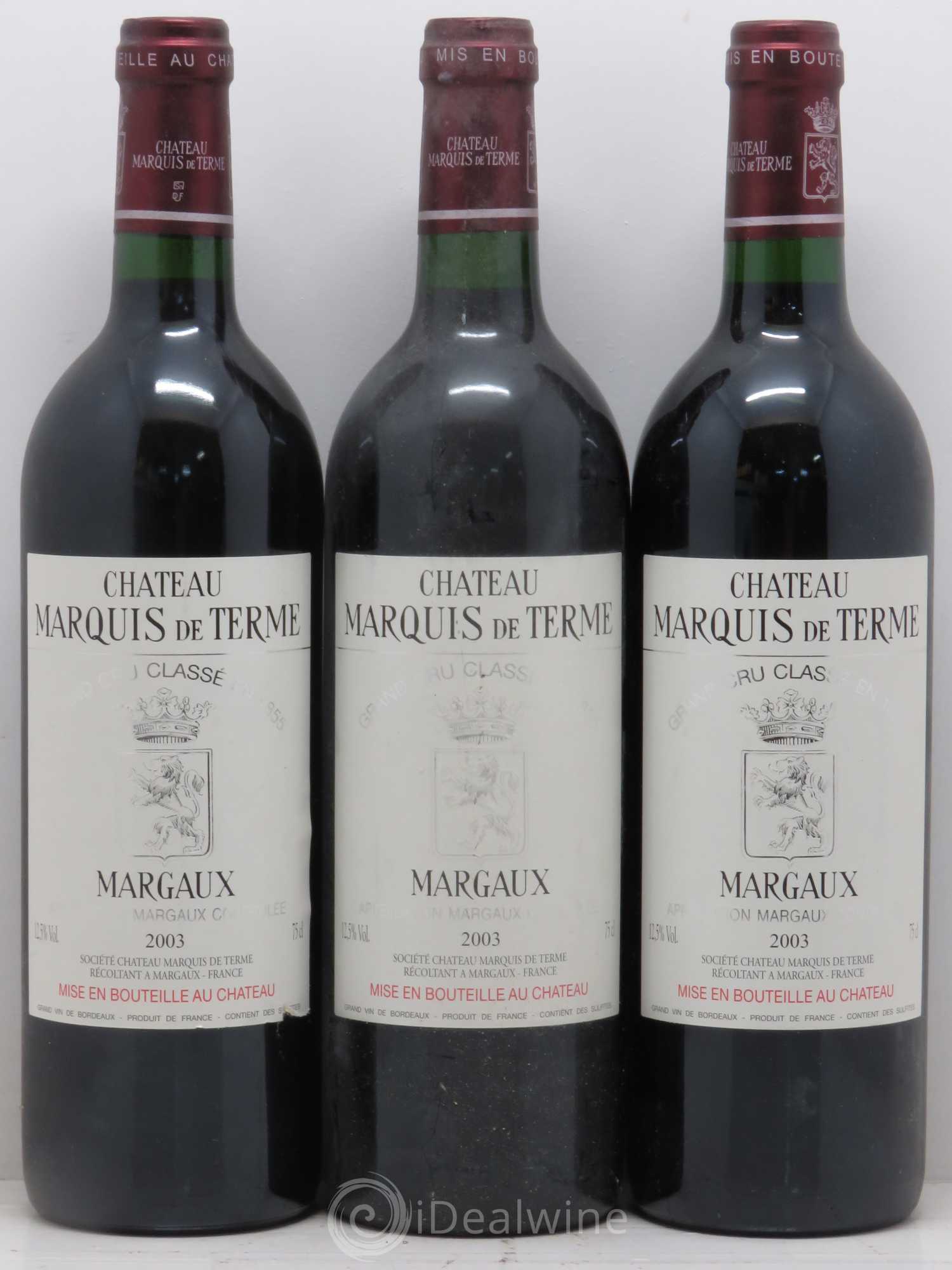 Château Marquis de Terme 4ème Grand Cru Classé 2003 - Lot de 12 bouteilles - 3