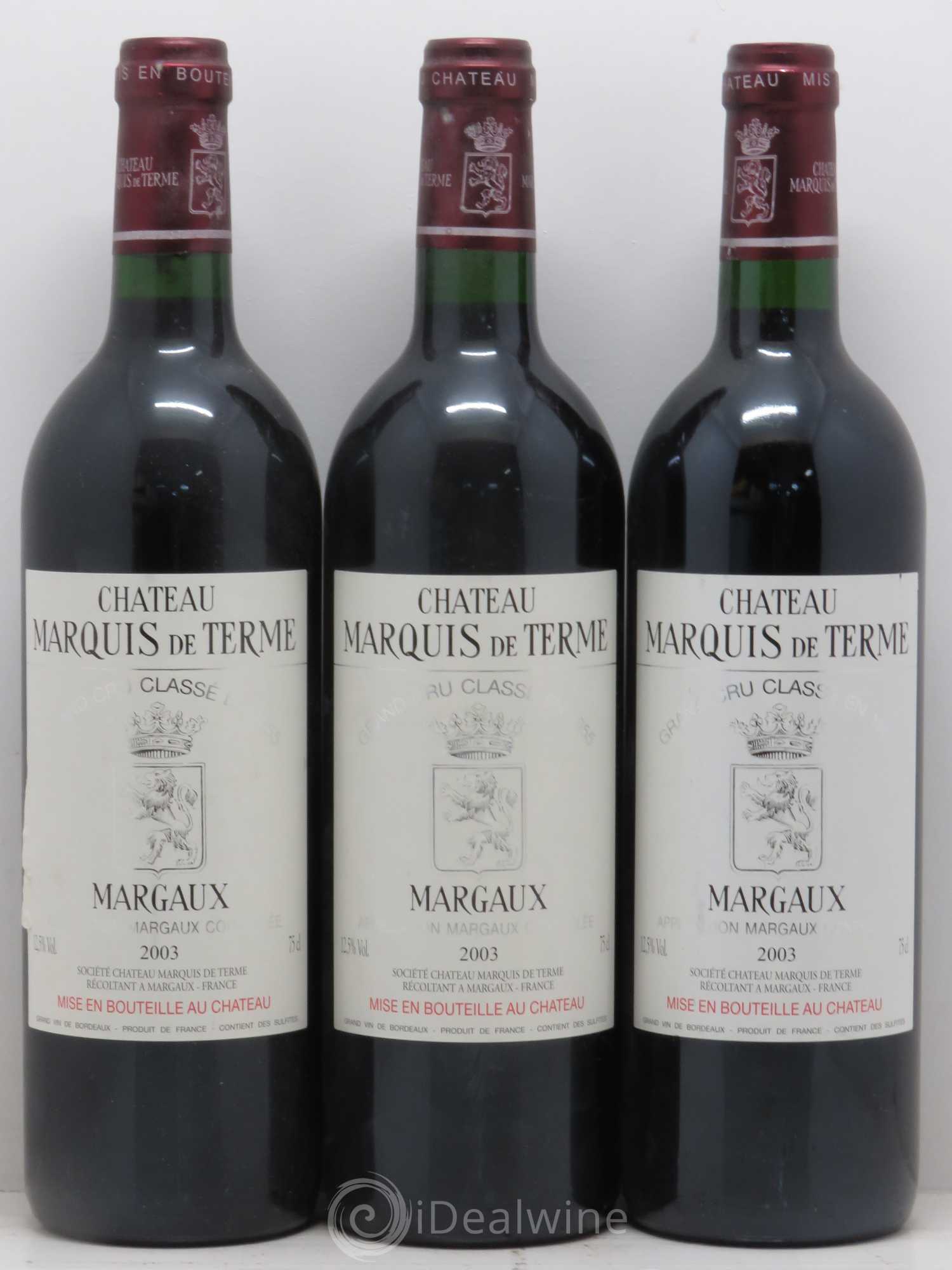 Château Marquis de Terme 4ème Grand Cru Classé 2003 - Lot de 12 bouteilles - 4