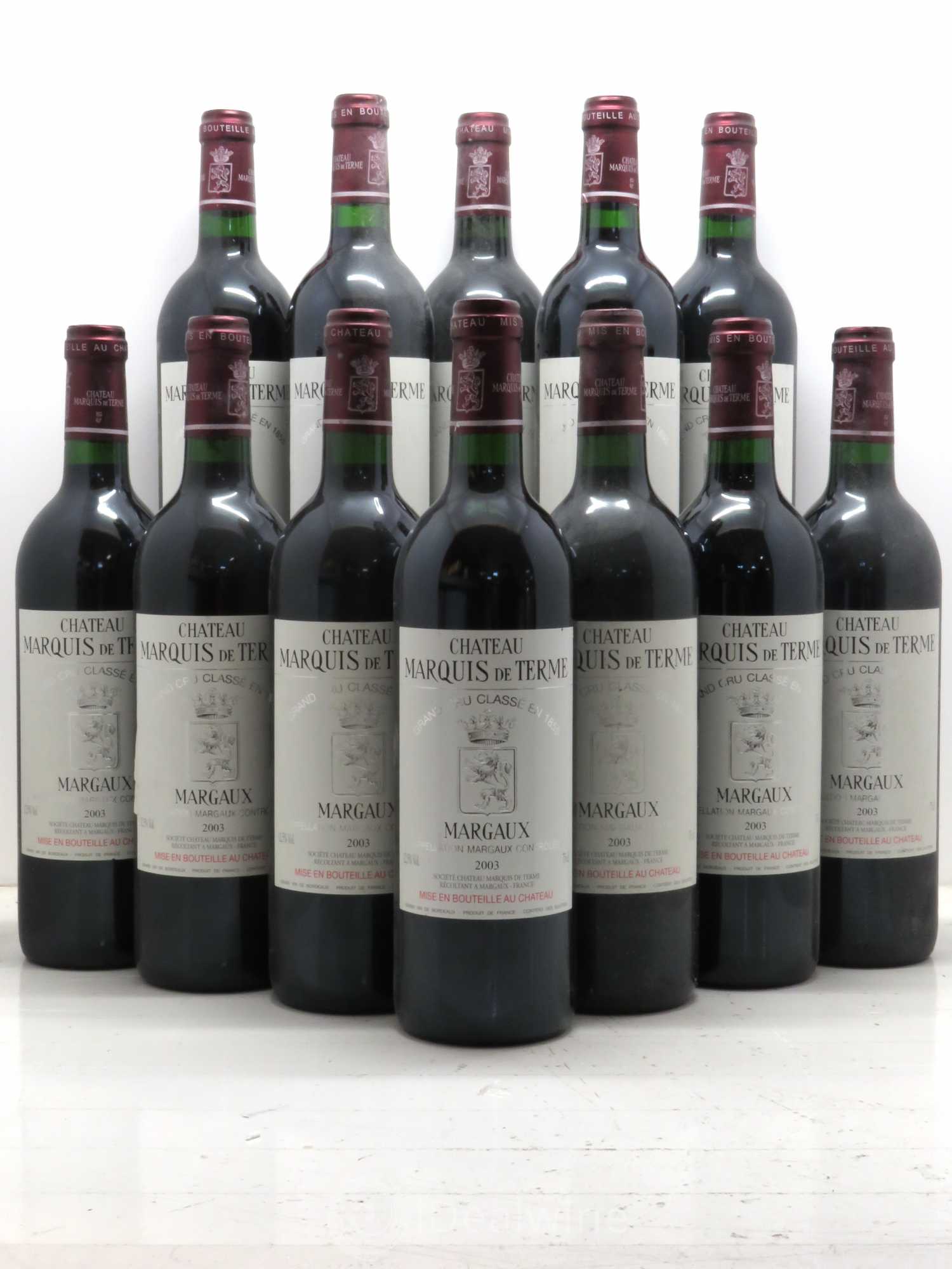 Château Marquis de Terme 4ème Grand Cru Classé 2003 - Lot de 12 bouteilles - 0