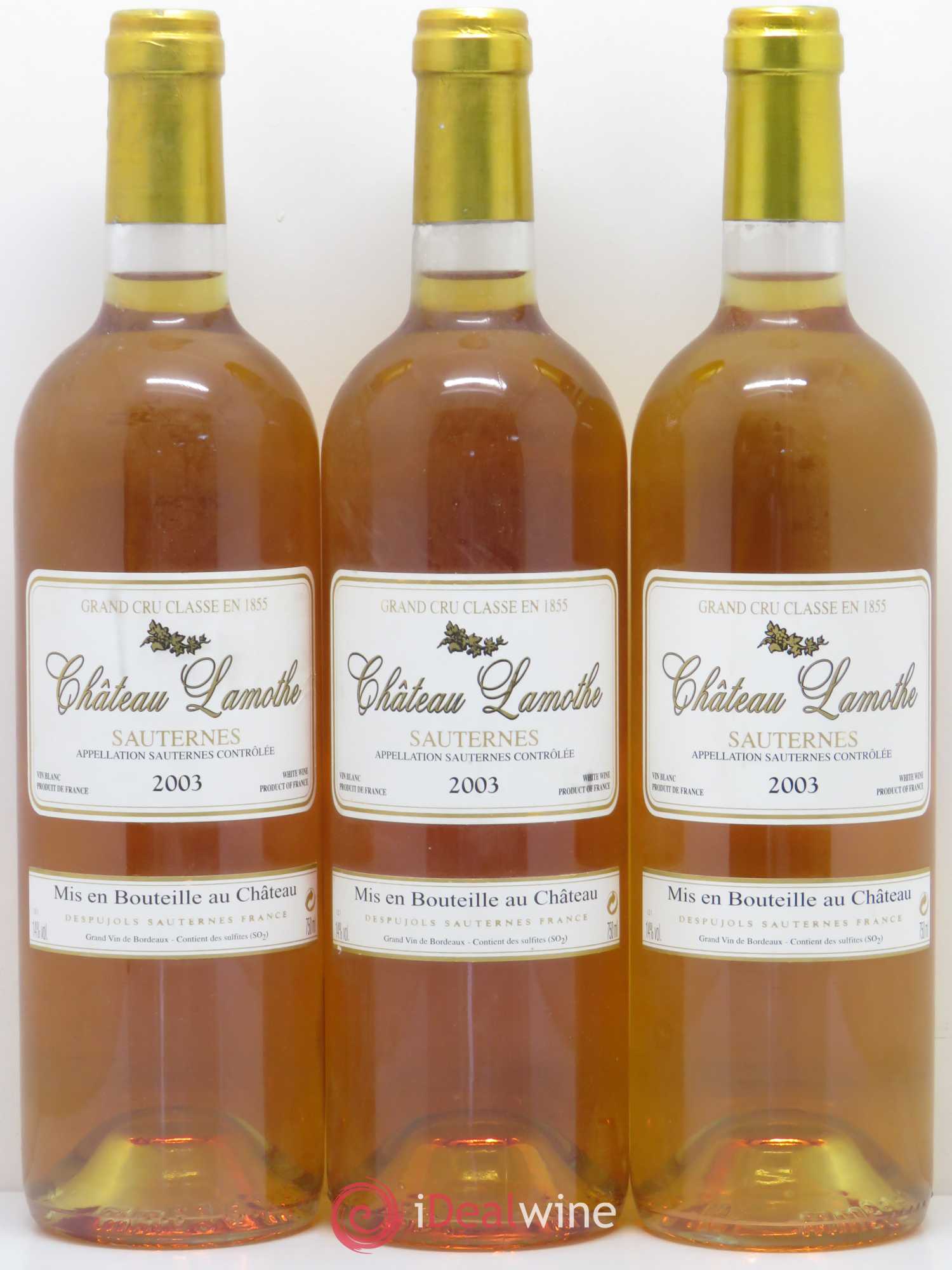 Château Lamothe 2ème Grand Cru Classé 2003 - Lotto di 6 bottiglie - 1