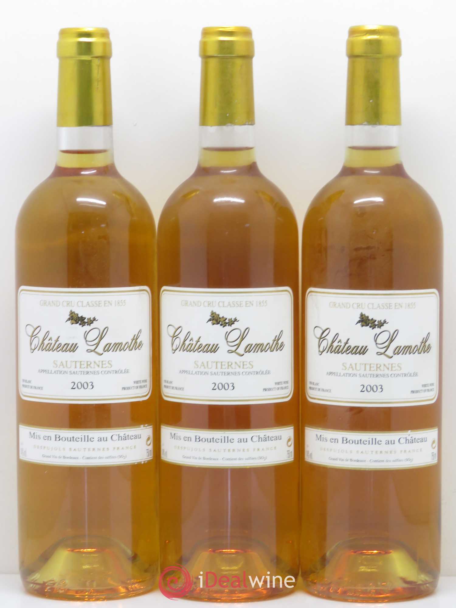Château Lamothe 2ème Grand Cru Classé 2003 - Lotto di 6 bottiglie - 2