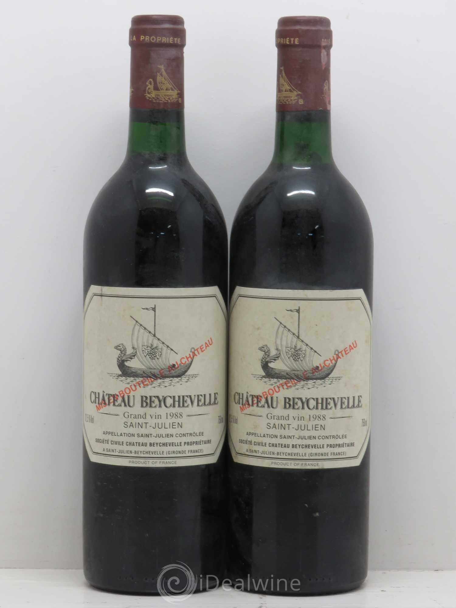 Château Beychevelle 4ème Grand Cru Classé 1988 - Lot de 2 bouteilles - 0