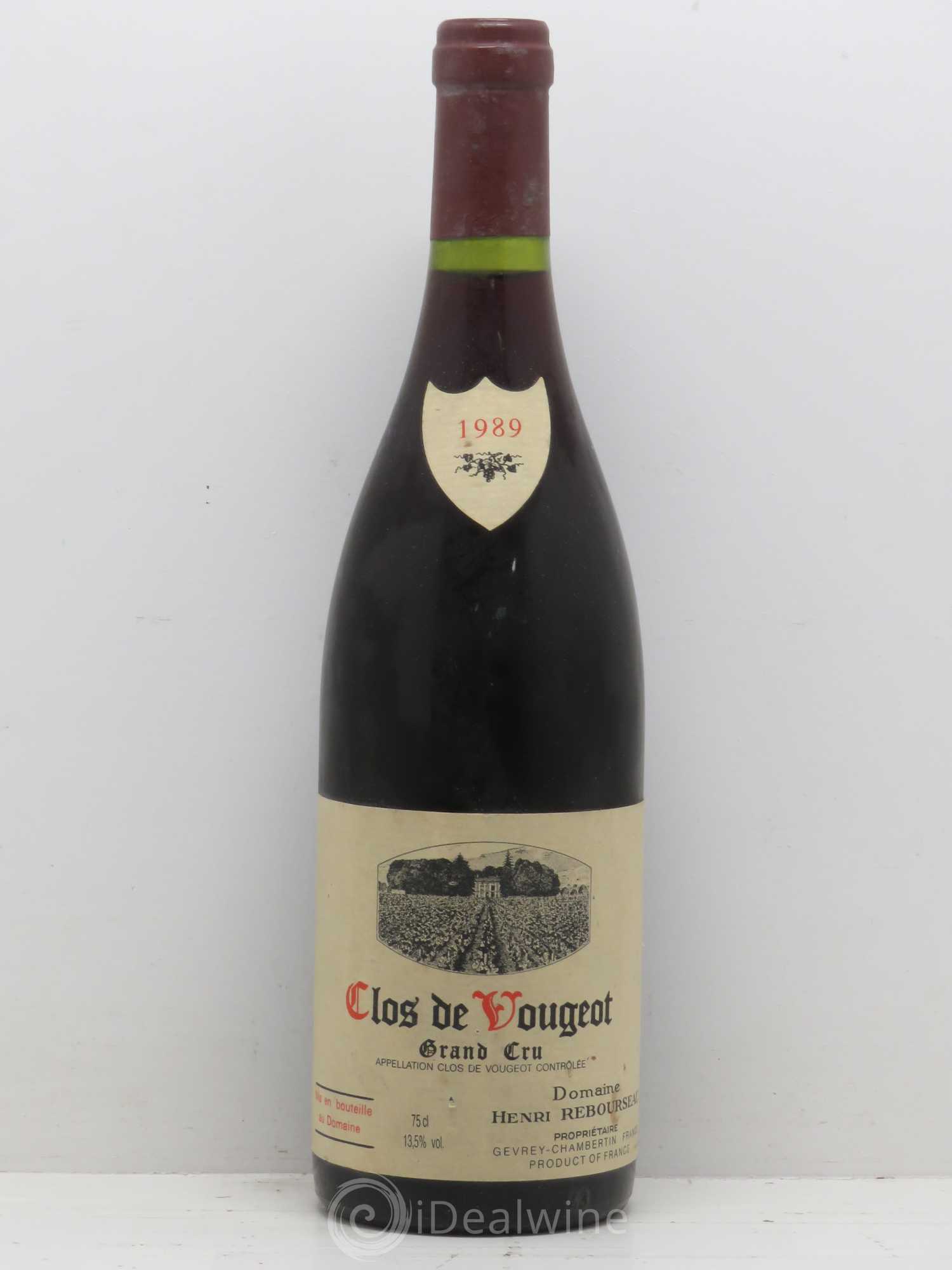 Clos de Vougeot Grand Cru Henri Rebourseau (Domaine) 1989 - Lot de 1 bouteille - 0
