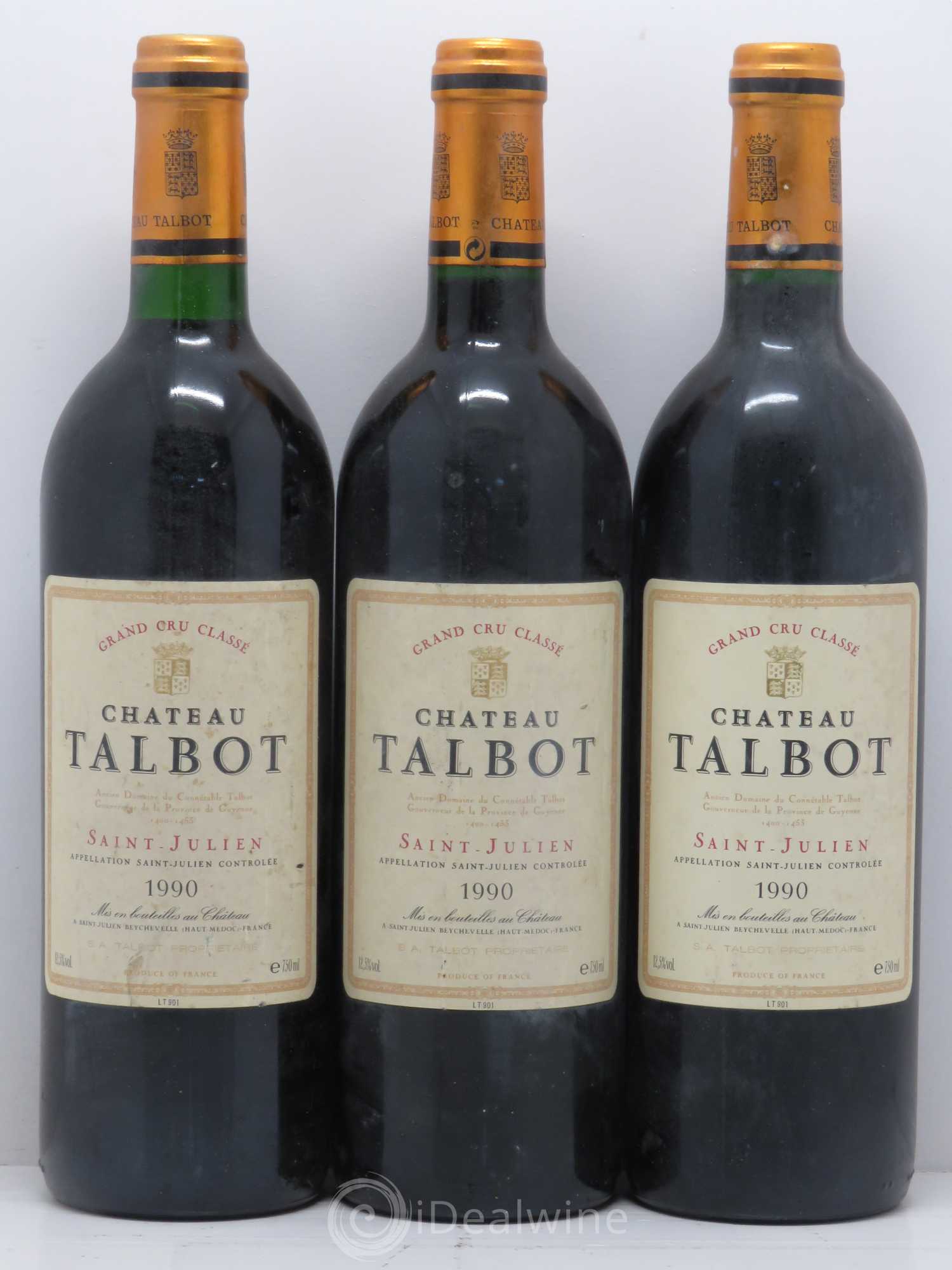 Château Talbot 4ème Grand Cru Classé 1990 - Lot de 12 bouteilles - 1