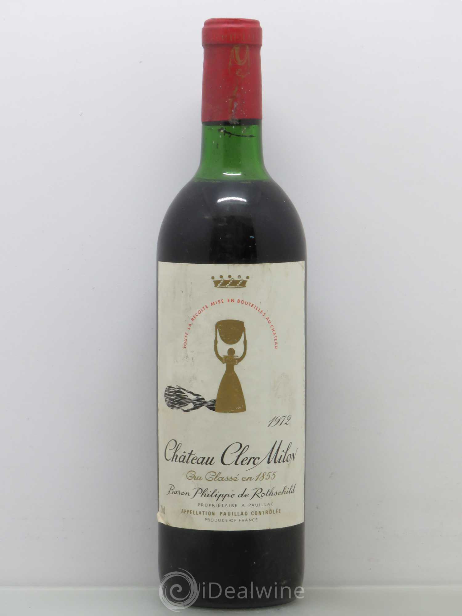 Château Clerc Milon 5ème Grand Cru Classé 1972 - Lot de 1 bouteille - 0