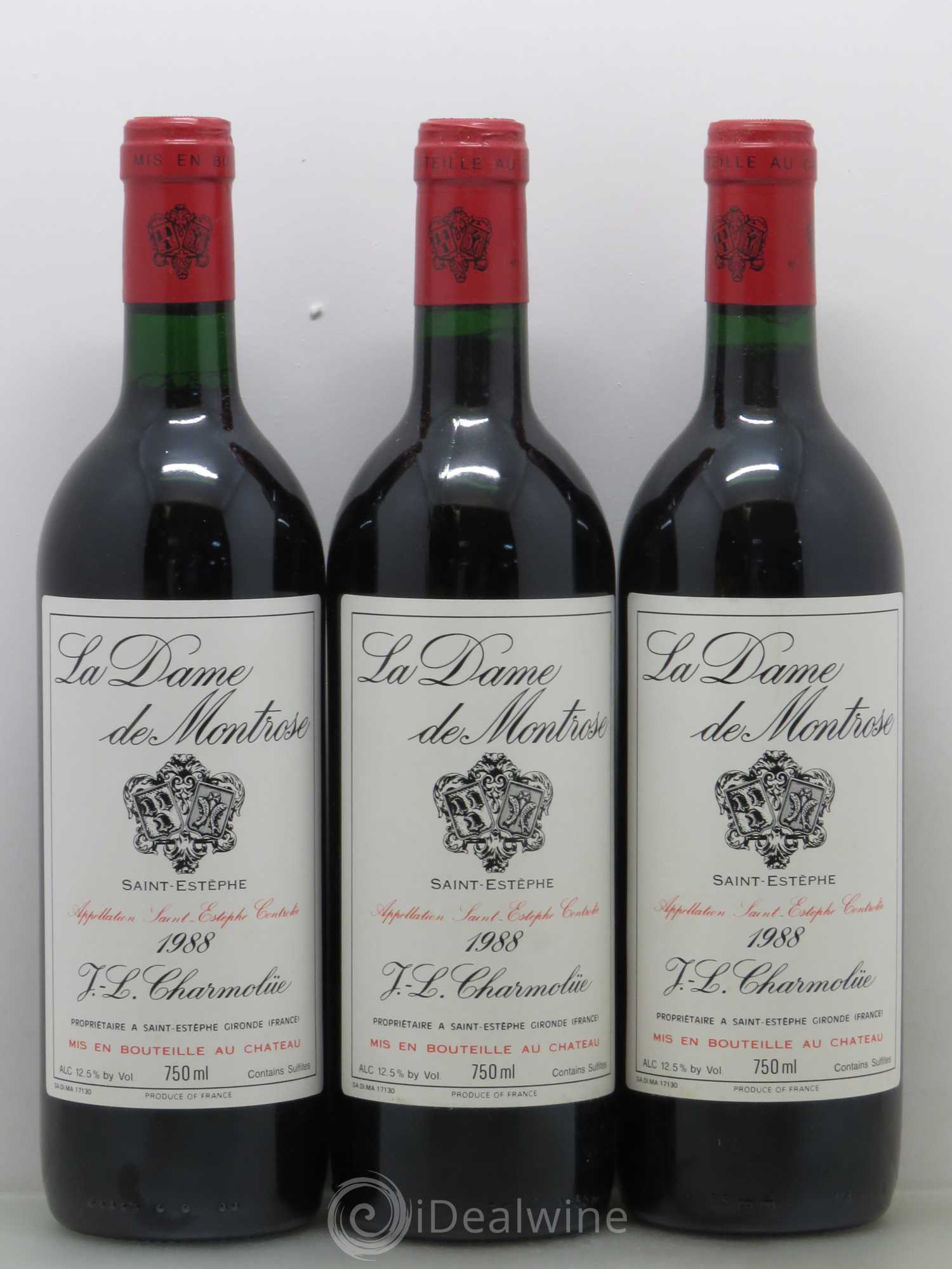 La Dame de Montrose Second Vin 1988 - Lot de 3 bouteilles - 0