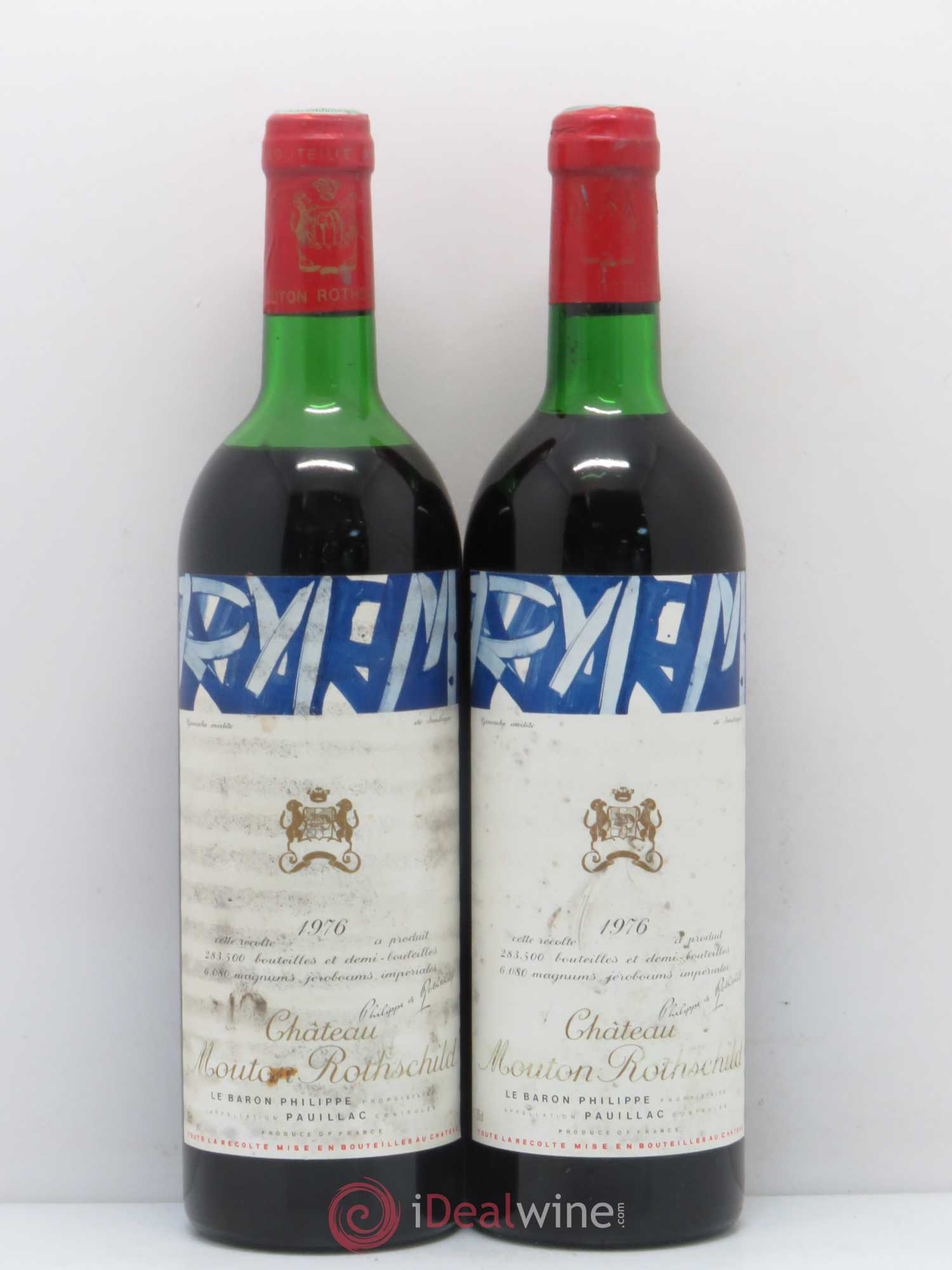 Château Mouton Rothschild 1er Grand Cru Classé 1976 - Lot de 2 bouteilles - 0