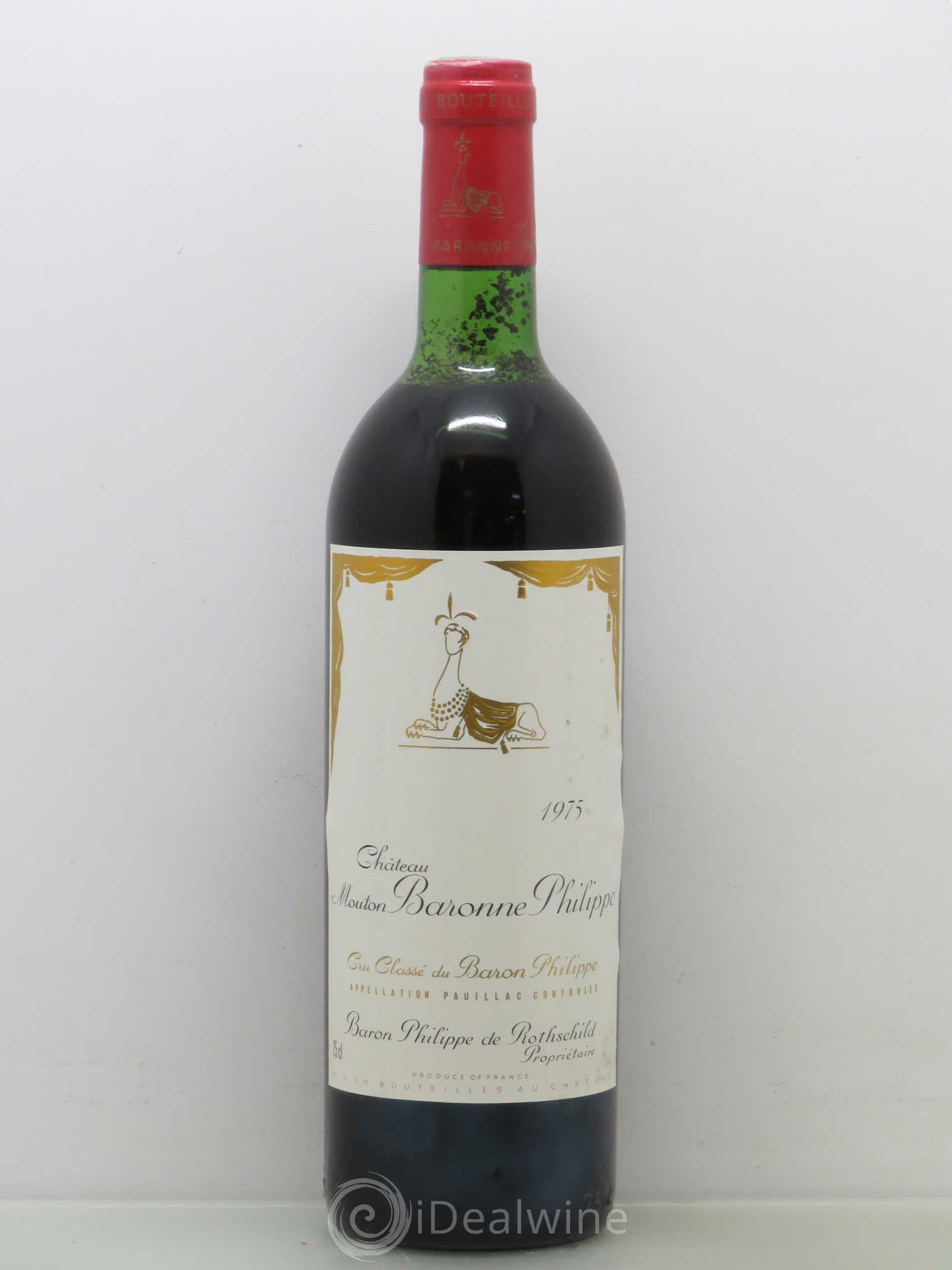 Château d' Armailhac - Mouton Baron(ne) Philippe 5ème Grand Cru Classé 1975 - Lot de 1 bouteille - 0