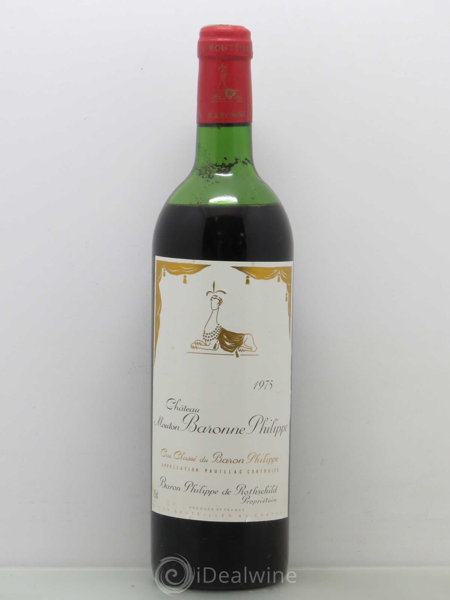 Château d' Armailhac - Mouton Baron(ne) Philippe 5ème Grand Cru Classé 1975 - Lot de 1 bouteille - 0
