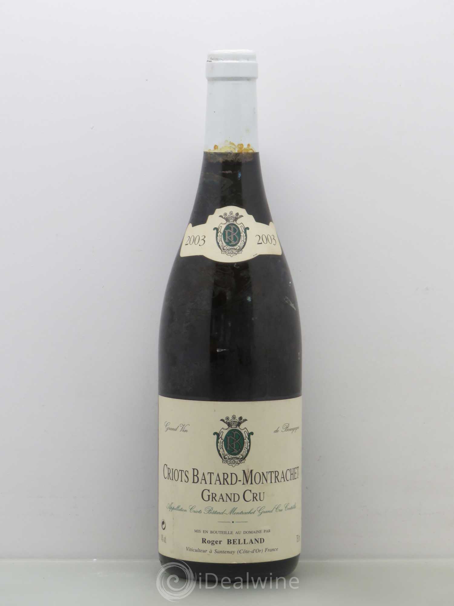 Criots-Bâtard-Montrachet Grand Cru Roger Belland (Domaine) 2003 - Lot de 1 bouteille - 0