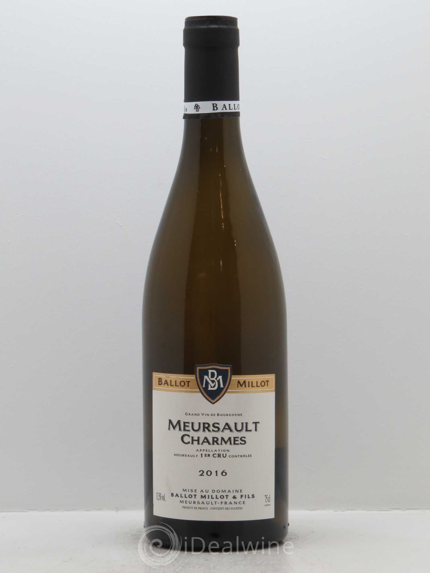 Meursault 1er Cru Charmes Ballot Millot 2016 - Lot de 1 bouteille - 0