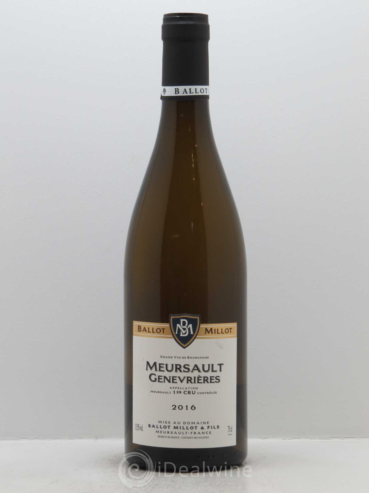 Meursault 1er Cru Genevrières Ballot Millot 2016 - Lot de 1 bouteille - 0
