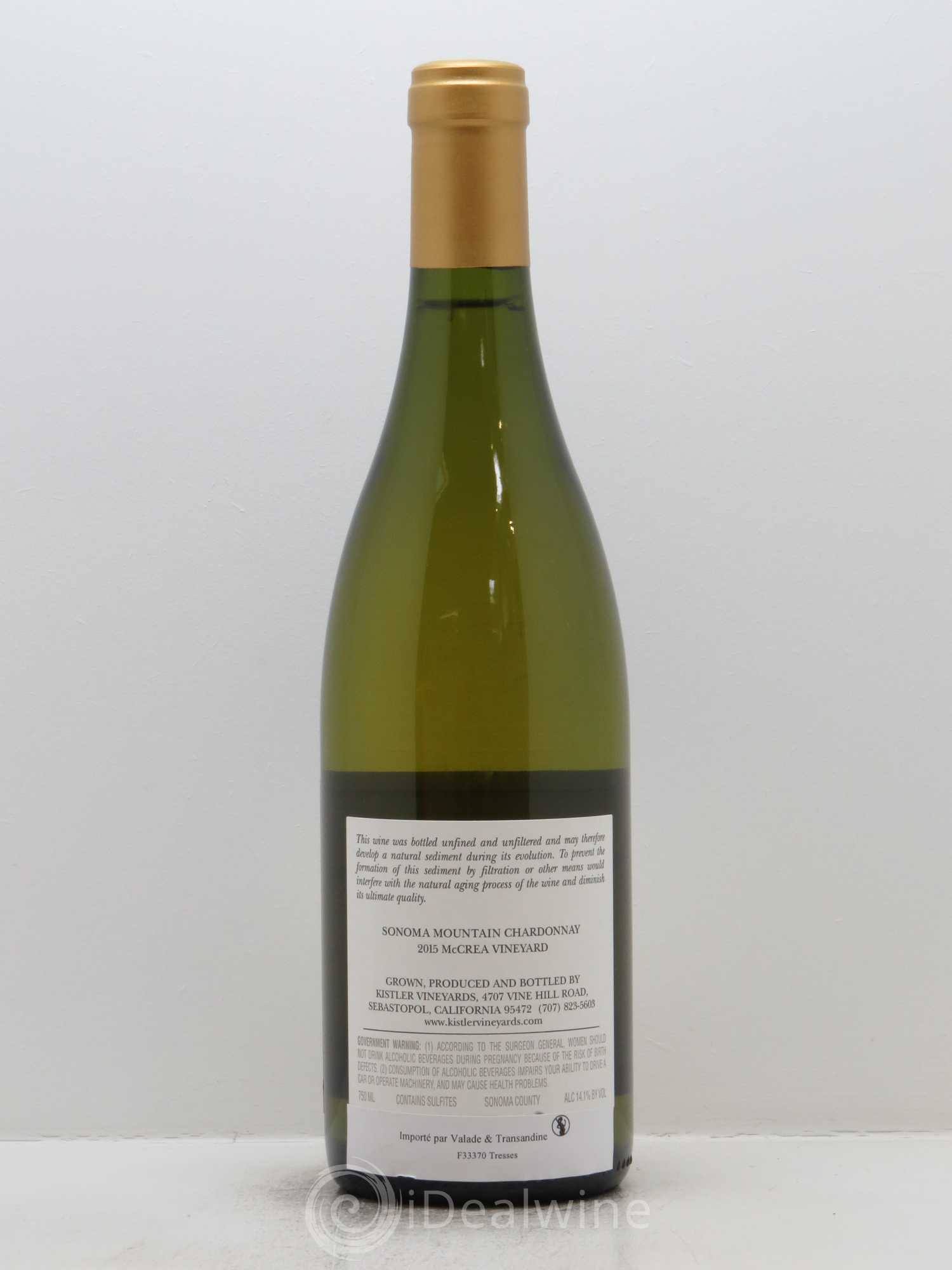 Sonoma Mountain Mc Crea Vineyard Chardonnay Kistler 2015 - Lot de 1 bouteille - 1