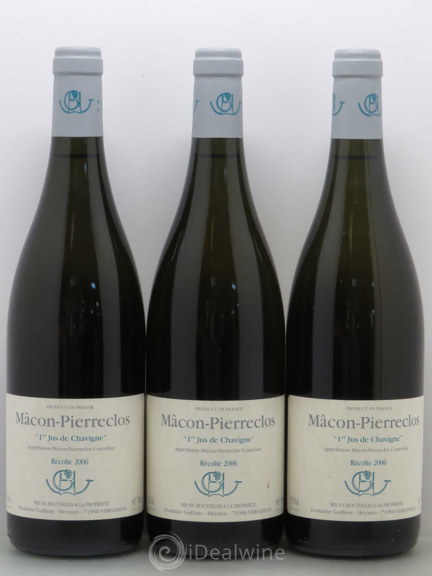 Mâcon Pierreclos 1er Jus de Chavigne Guffens-Heynen 2006 - Lot de 3 bouteilles - 0