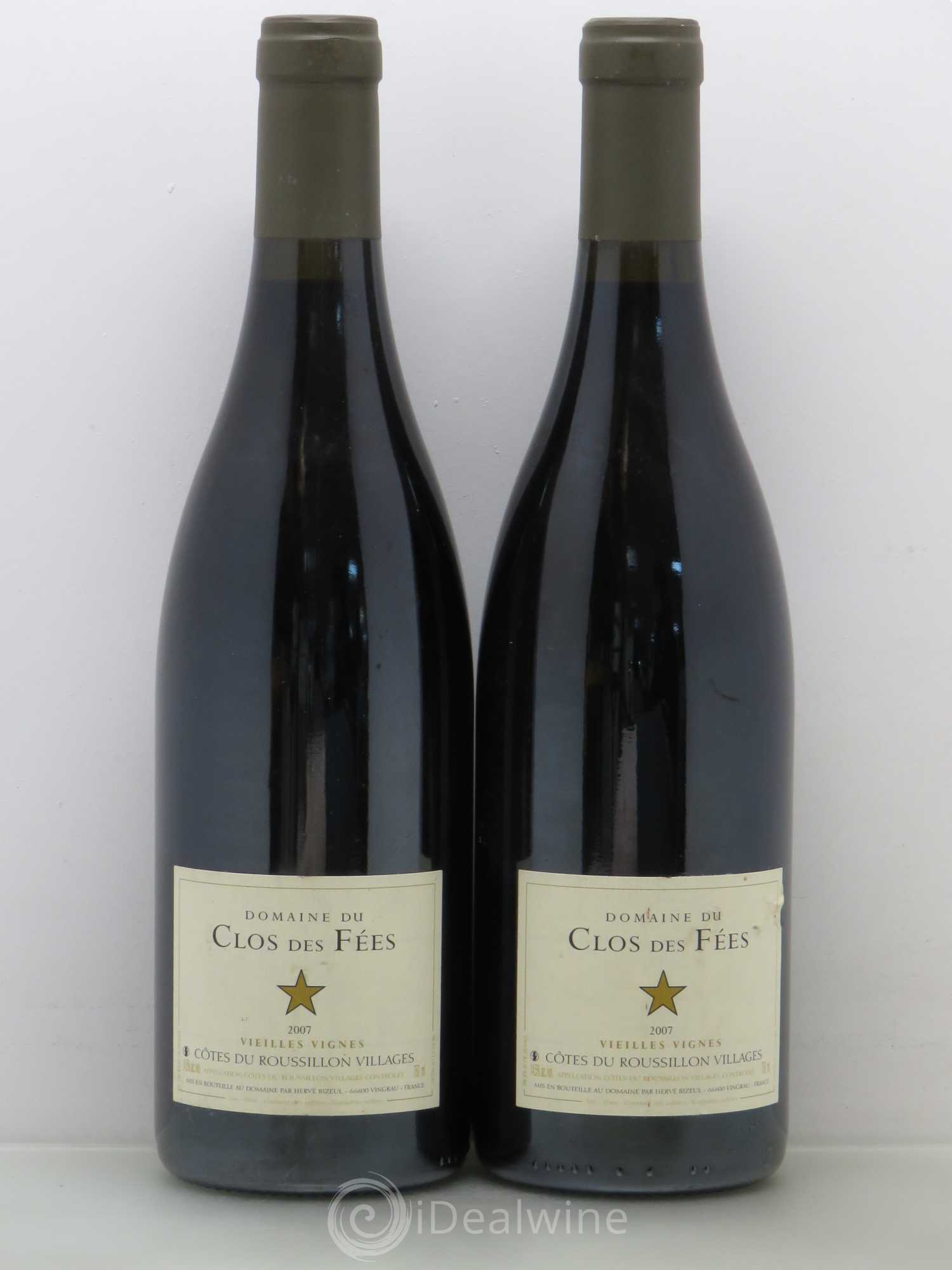 Côtes du Roussillon Villages Clos des Fées Vieilles vignes Hervé Bizeul 2007 - Lot de 2 bouteilles - 0