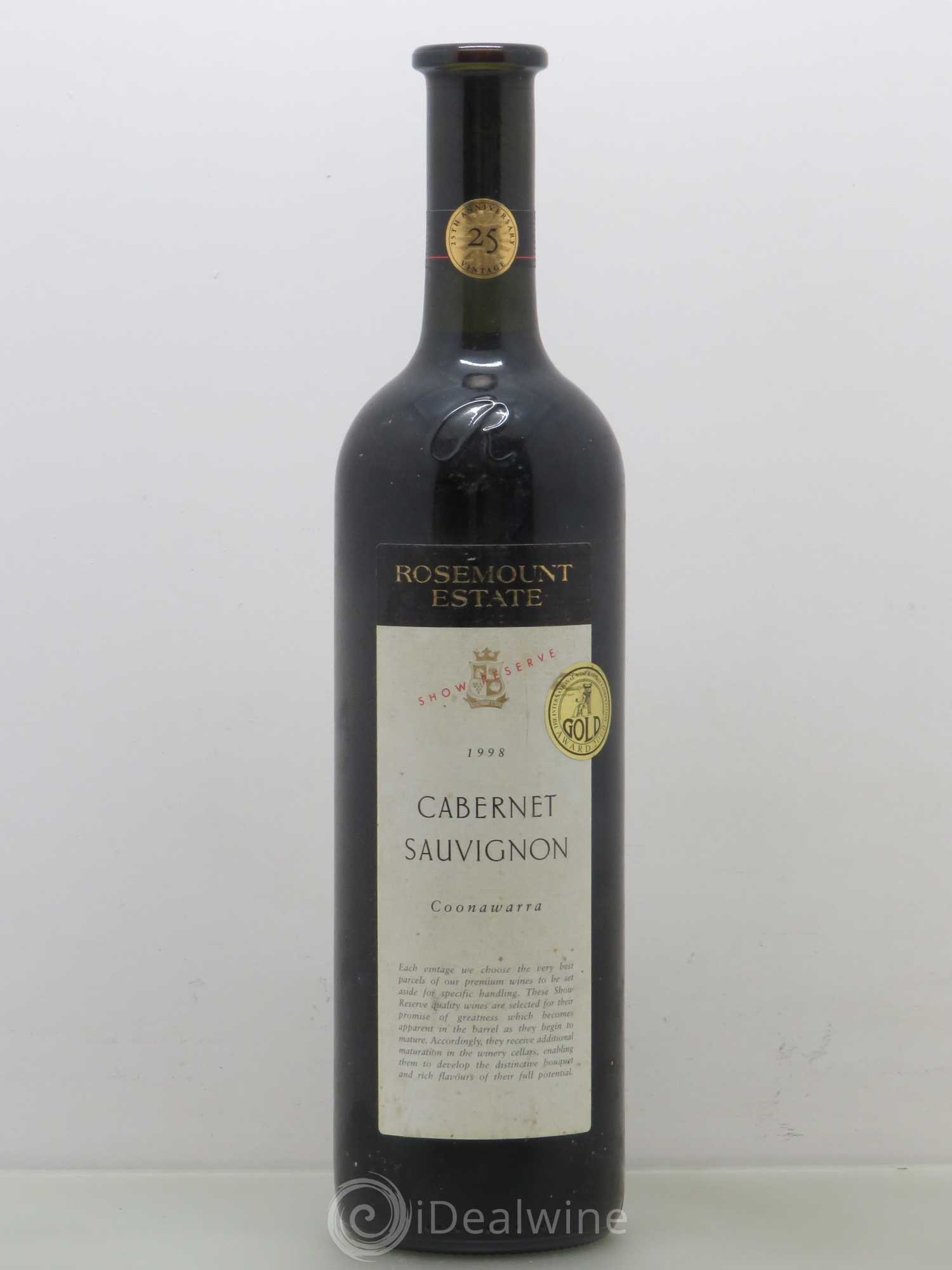 Australie Rosemount Estate Show Reserve Cabernet Sauvignon Coonawarra 1998 - Posten von 1 Flasche - 0