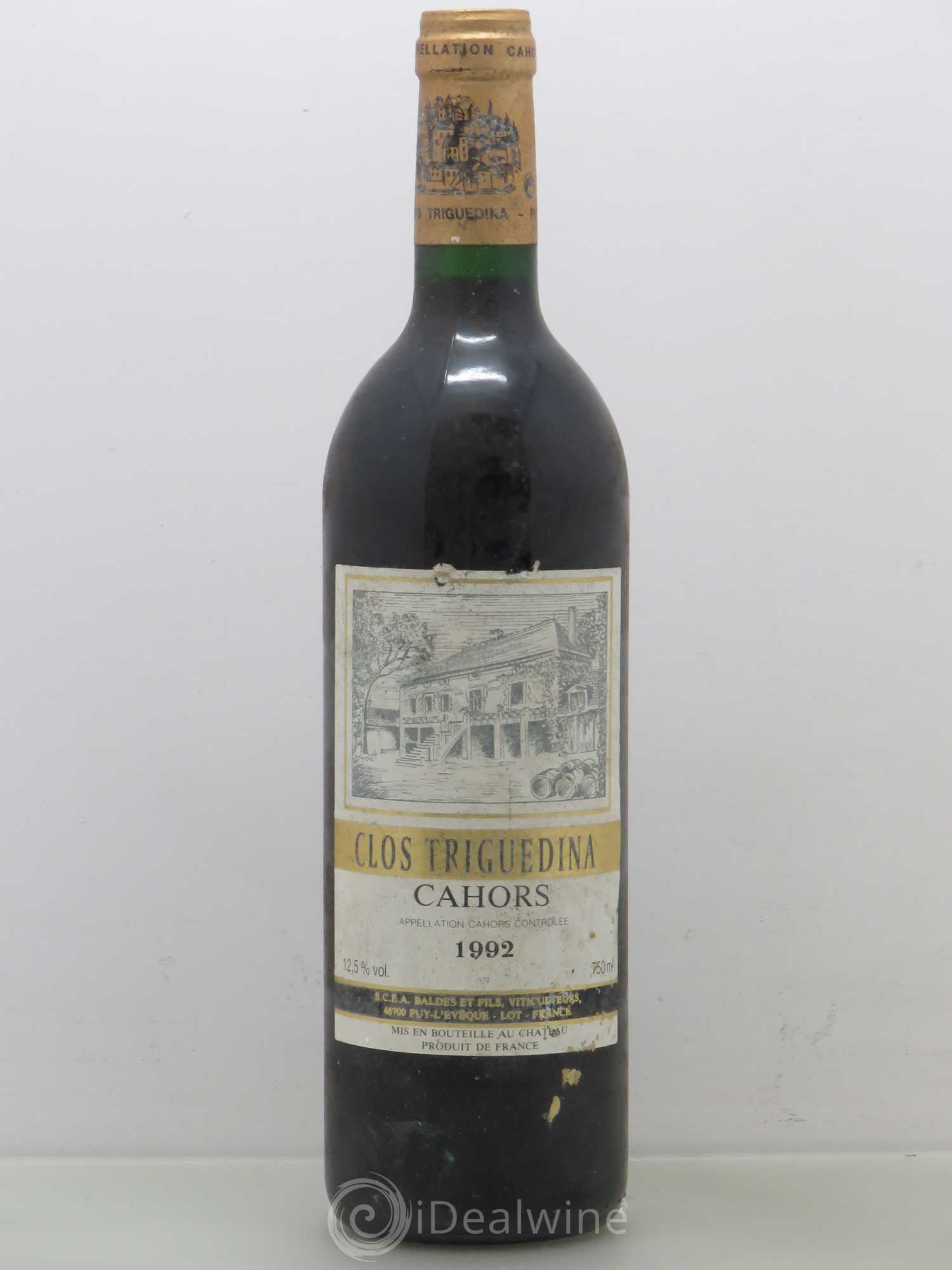 Cahors Clos Triguedina Jean-Luc Baldès 1992 - Lot de 1 bouteille - 0
