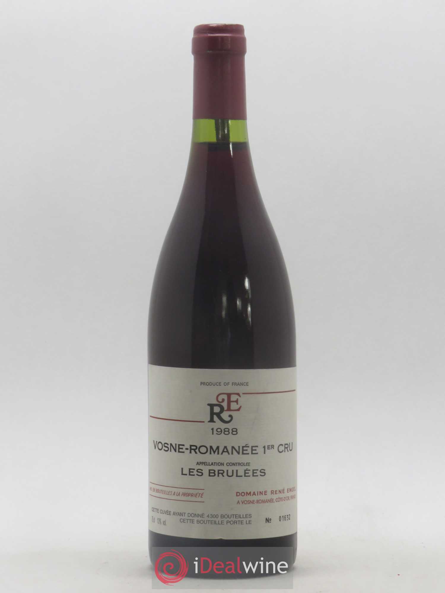 Vosne-Romanée 1er Cru Aux Brûlées Domaine René Engel - Domaine Eugénie 1988 - Lot de 1 bouteille - 0