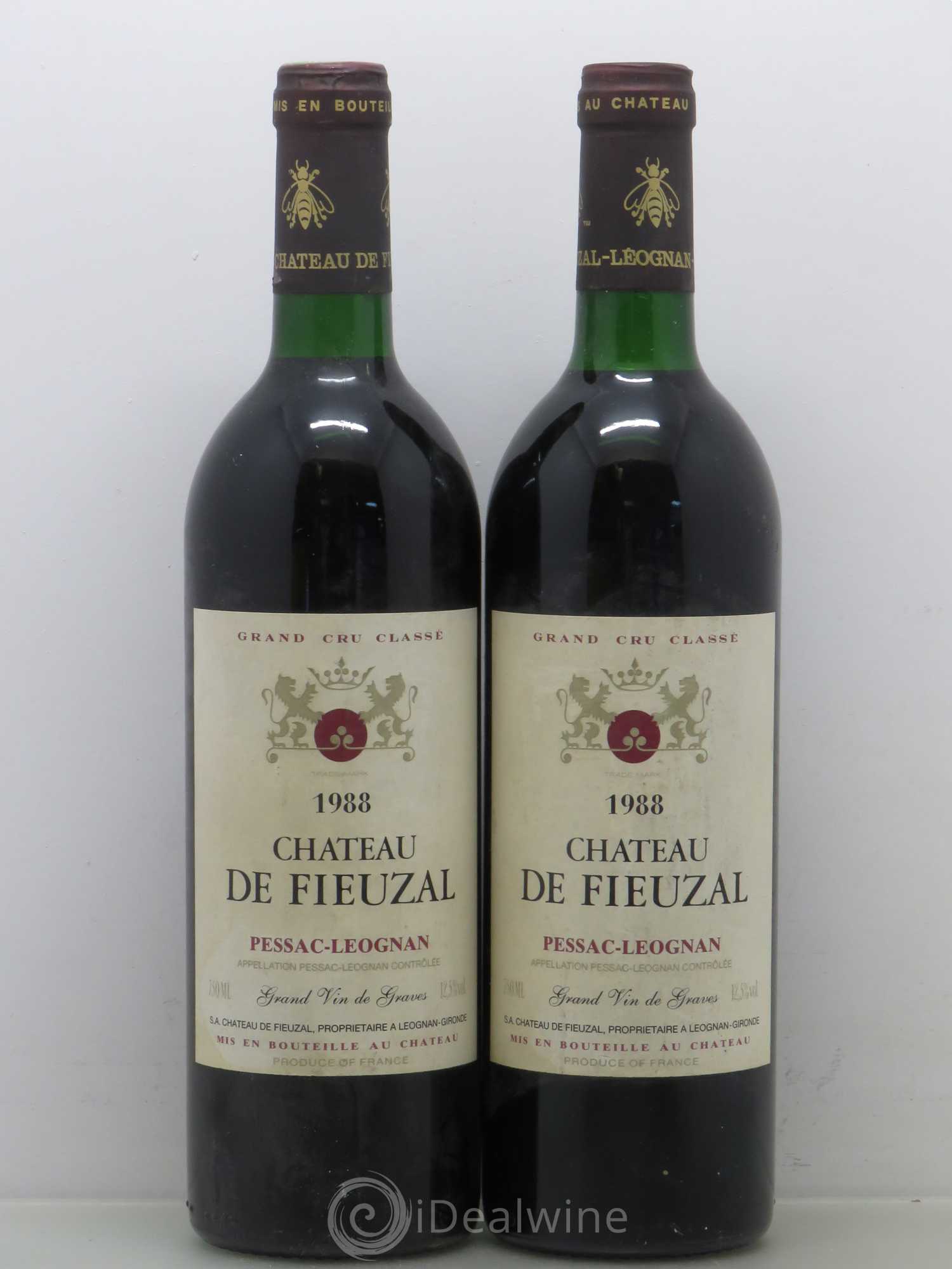 Château de Fieuzal Cru Classé de Graves 1988 - Lot de 2 bouteilles - 0