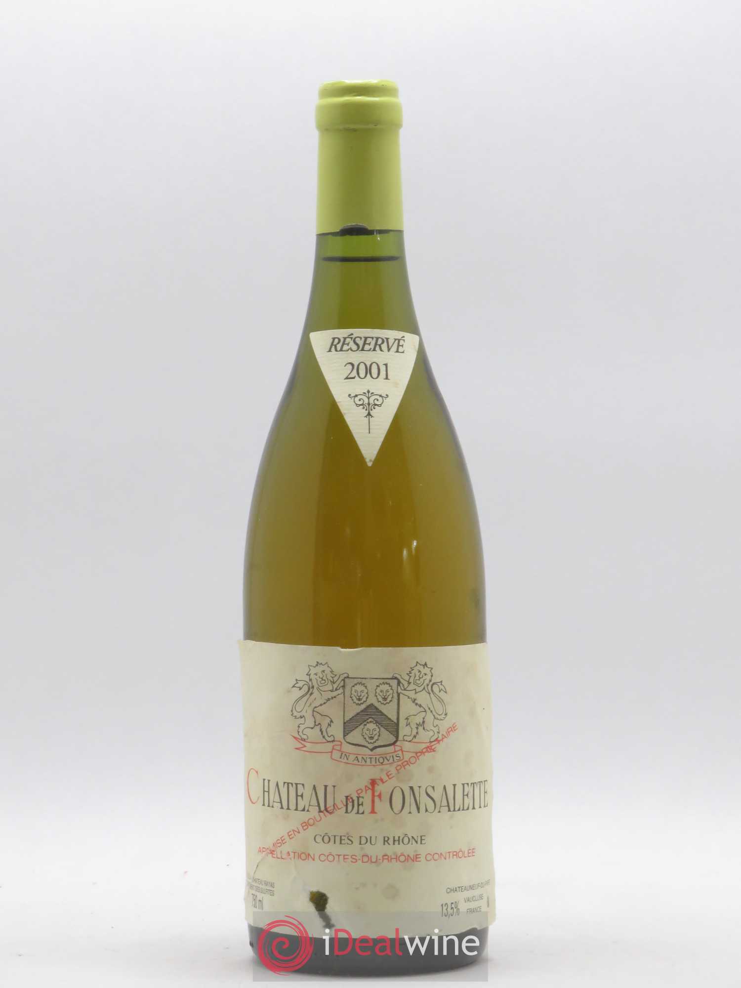 Côtes-du-Rhône Château de Fonsalette Emmanuel Reynaud 2001 - Lot de 1 bouteille - 0