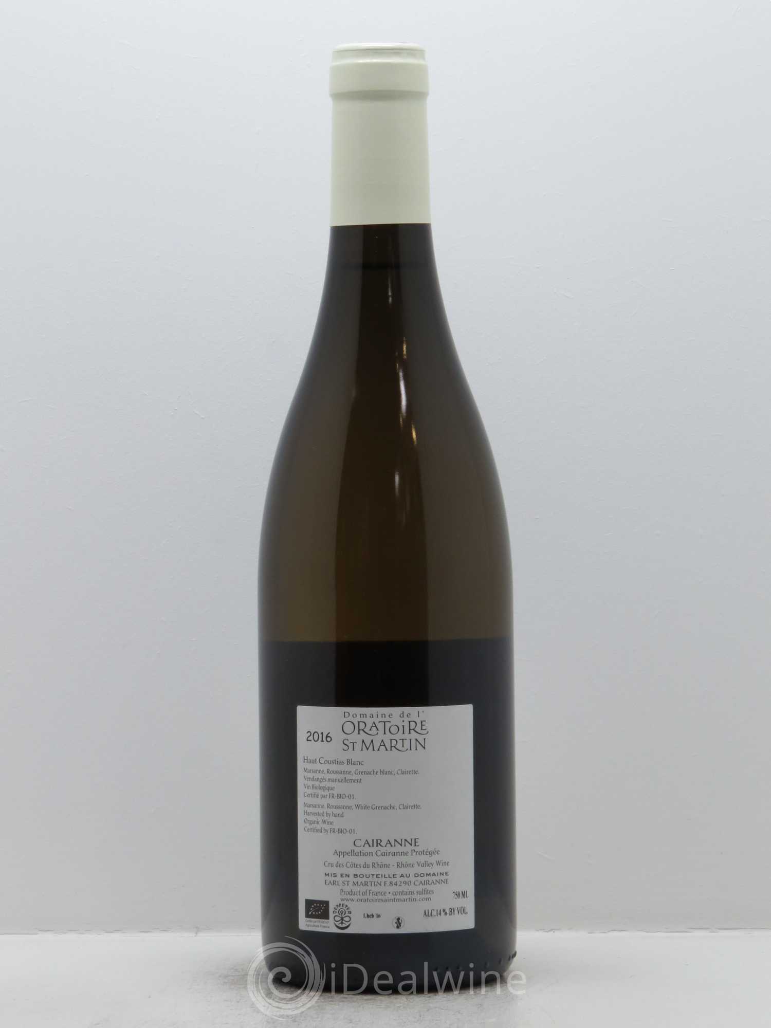 Cairanne Haut-Coustias Oratoire Saint-Martin - Frédéric et François Alary 2016 - Lot de 1 bouteille - 1