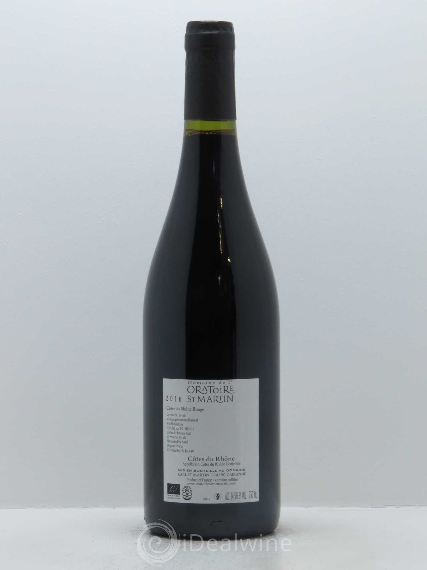 Côtes-du-Rhône Les P'tits Gars Oratoire Saint-Martin - Frédéric et François Alary 2016 - Lot de 1 bouteille - 1