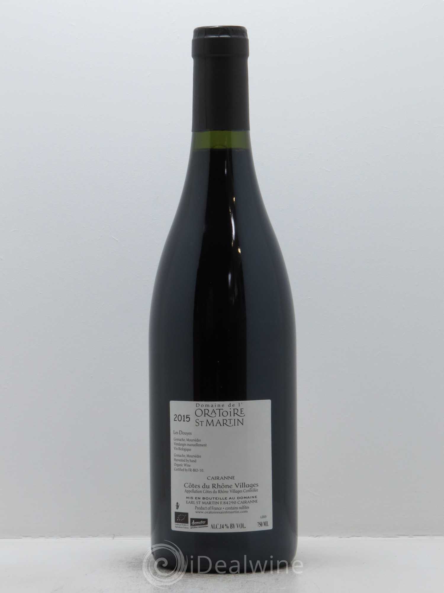 Cairanne Les Douyes Oratoire Saint-Martin - Frédéric et François Alary 2015 - Lot de 1 bouteille - 1