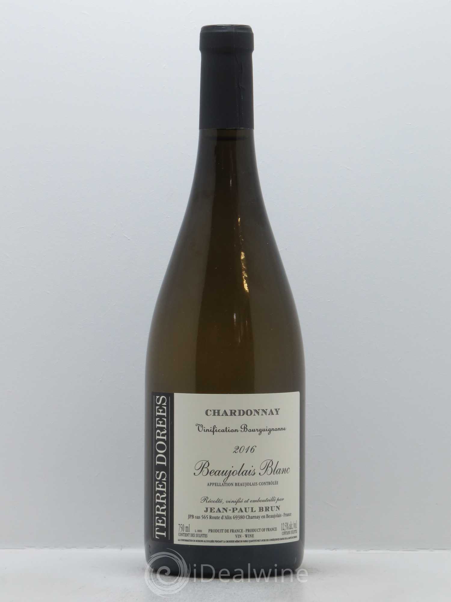 Beaujolais Vinification Bourguignonne Terres dorées - J-P. Brun (Domaine des) 2016 - Lot de 1 bouteille - 0