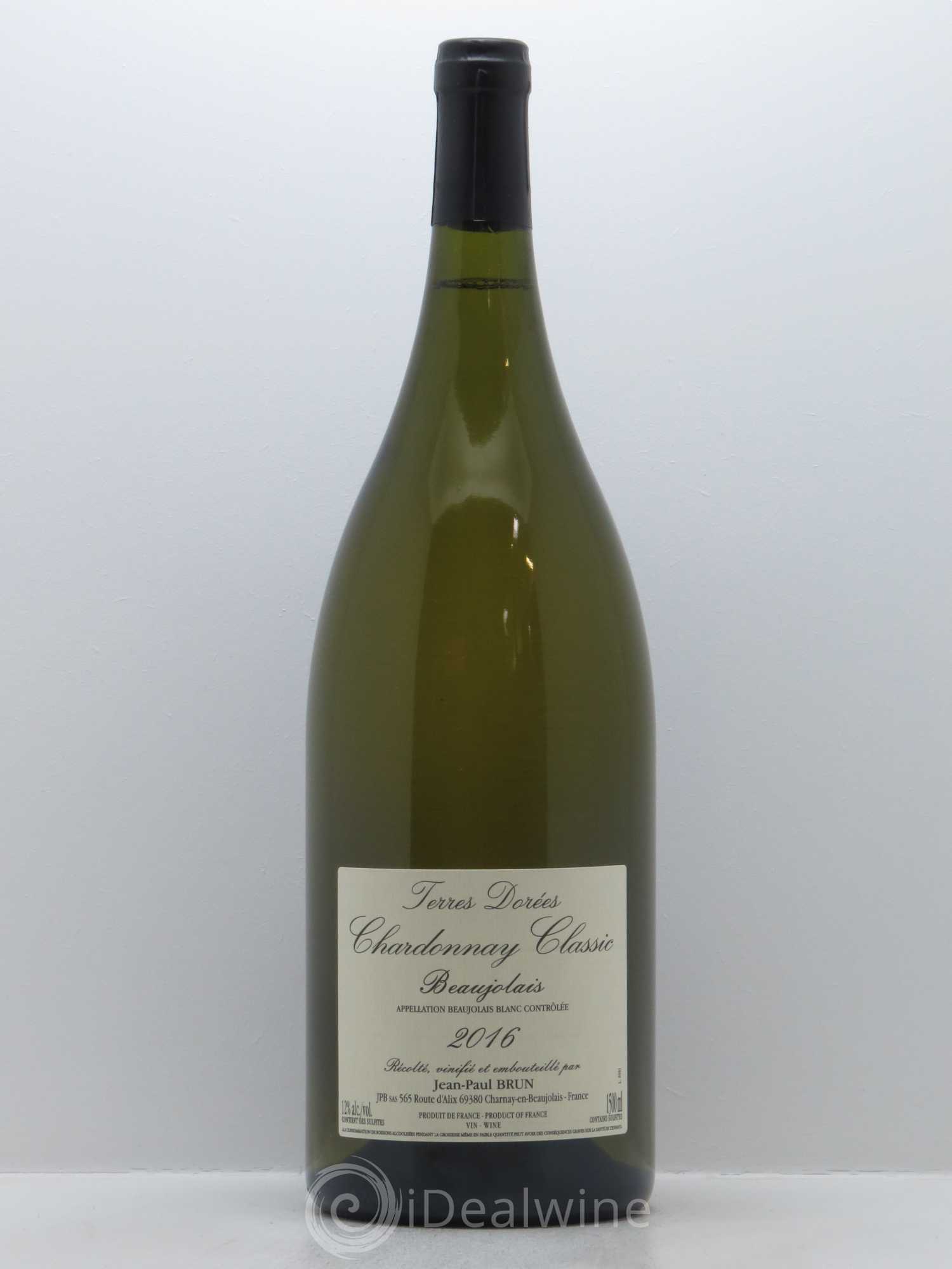 Beaujolais Chardonnay Classic Terres dorées - J-P. Brun (Domaine des) 2016 - Lot de 1 magnum - 0