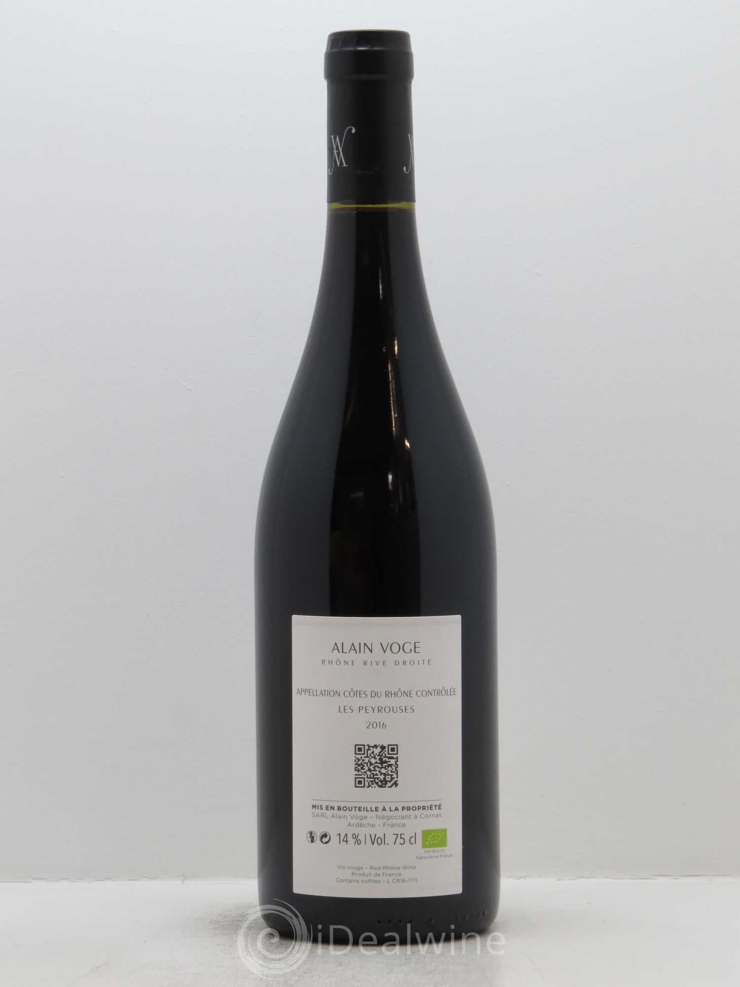 Côtes-du-Rhône Les Peyrousses Alain Voge (Domaine) 2016 - Lot de 1 bouteille - 1
