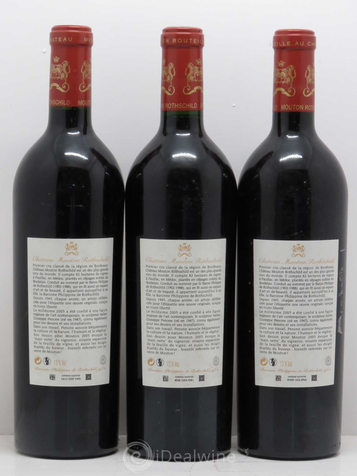 Château Mouton Rothschild 1er Grand Cru Classé 2005 - Lot de 6 bouteilles - 2