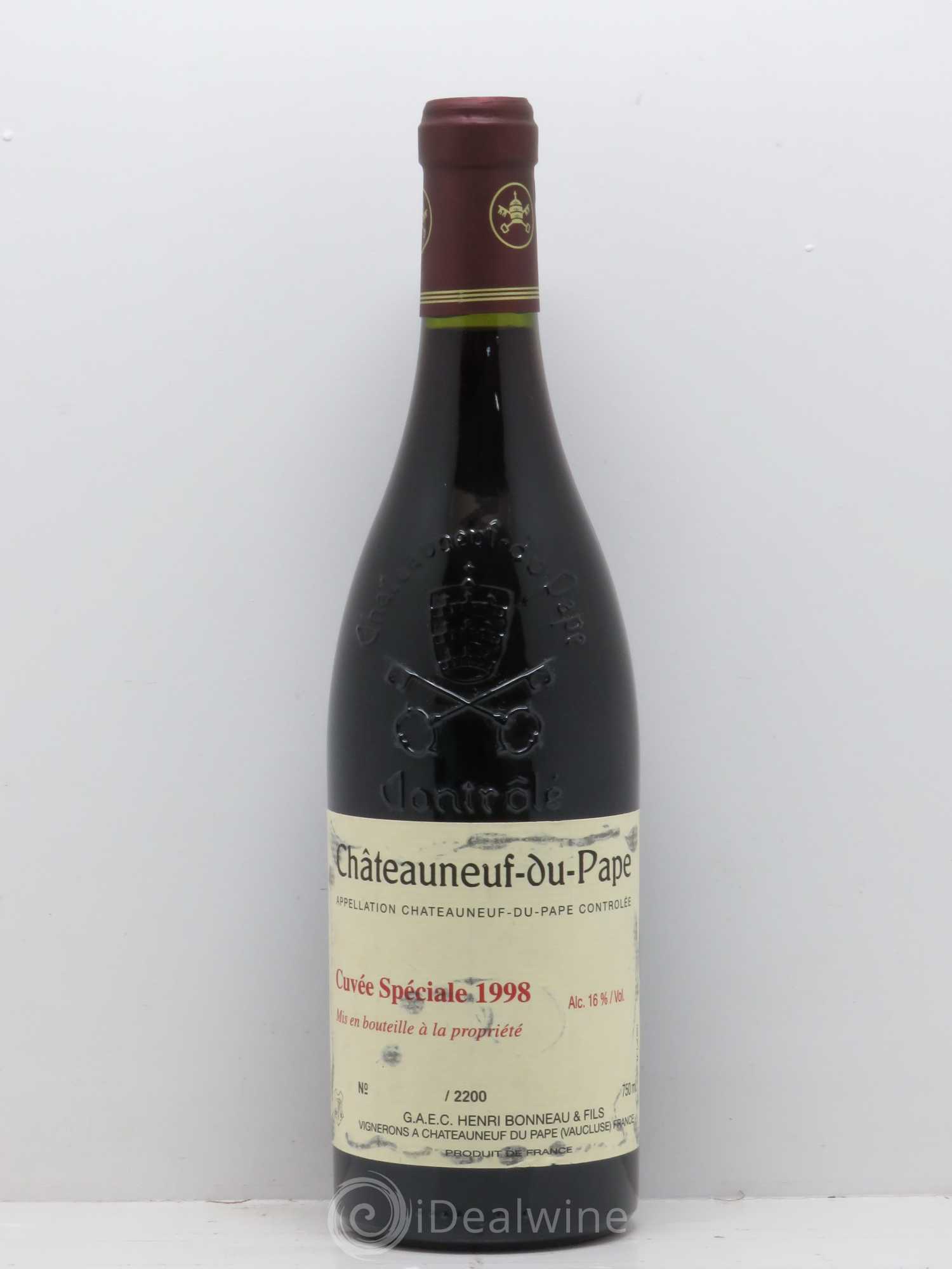 Châteauneuf-du-Pape Cuvée spéciale Henri Bonneau & Fils 1998 - Lot de 1 bouteille - 0