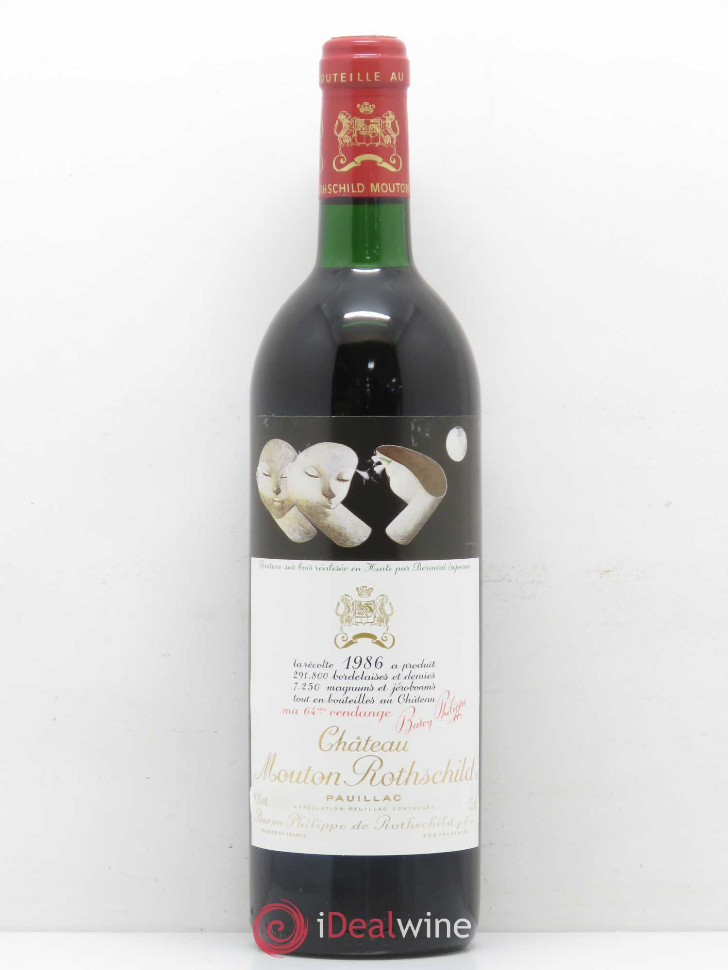 Château Mouton Rothschild 1er Grand Cru Classé 1986 - Lot de 1 bouteille - 0