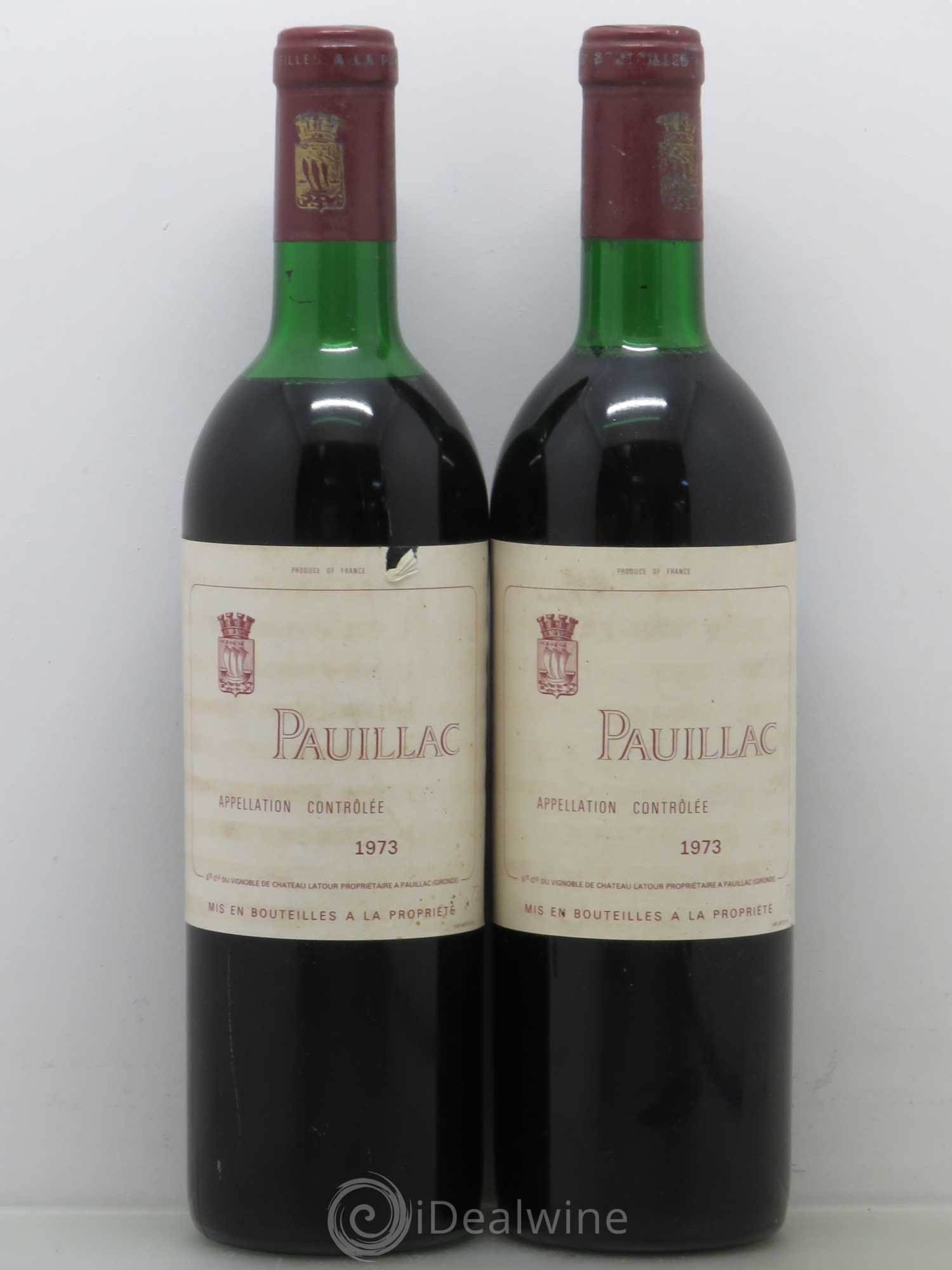 Pauillac de Château Latour 1973 - Lot de 2 bouteilles - 0