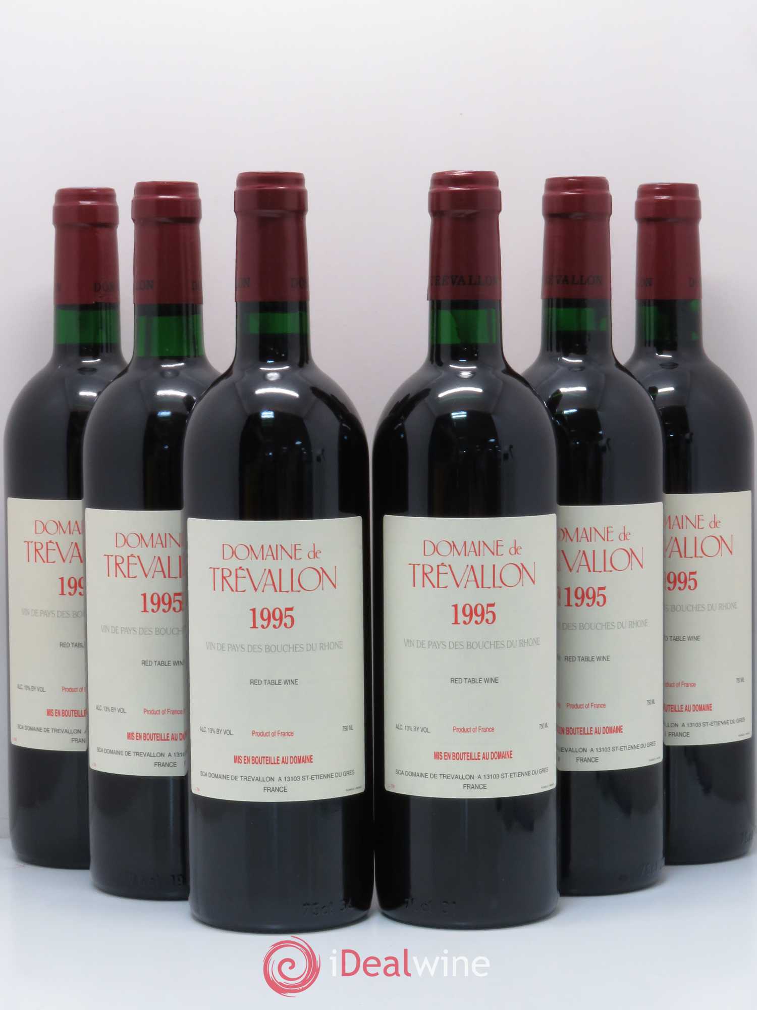 VDP Bouches du Rhône Trévallon (Domaine de) Eloi Dürrbach 1995 - Lot de 6 bouteilles - 0
