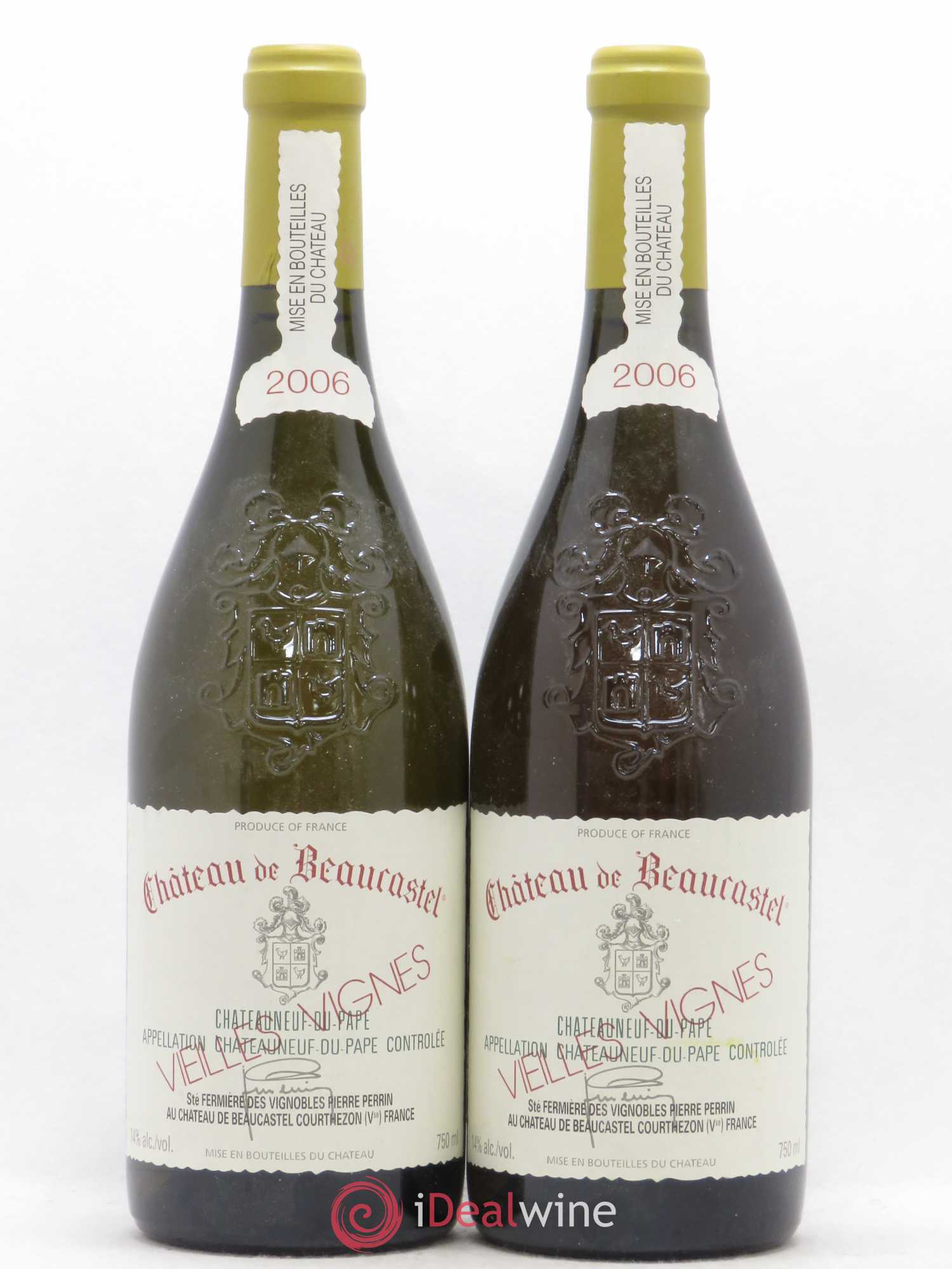 Châteauneuf-du-Pape Château de Beaucastel Vieilles vignes Roussanne Famille Perrin 2006 - Lot de 2 bouteilles - 0