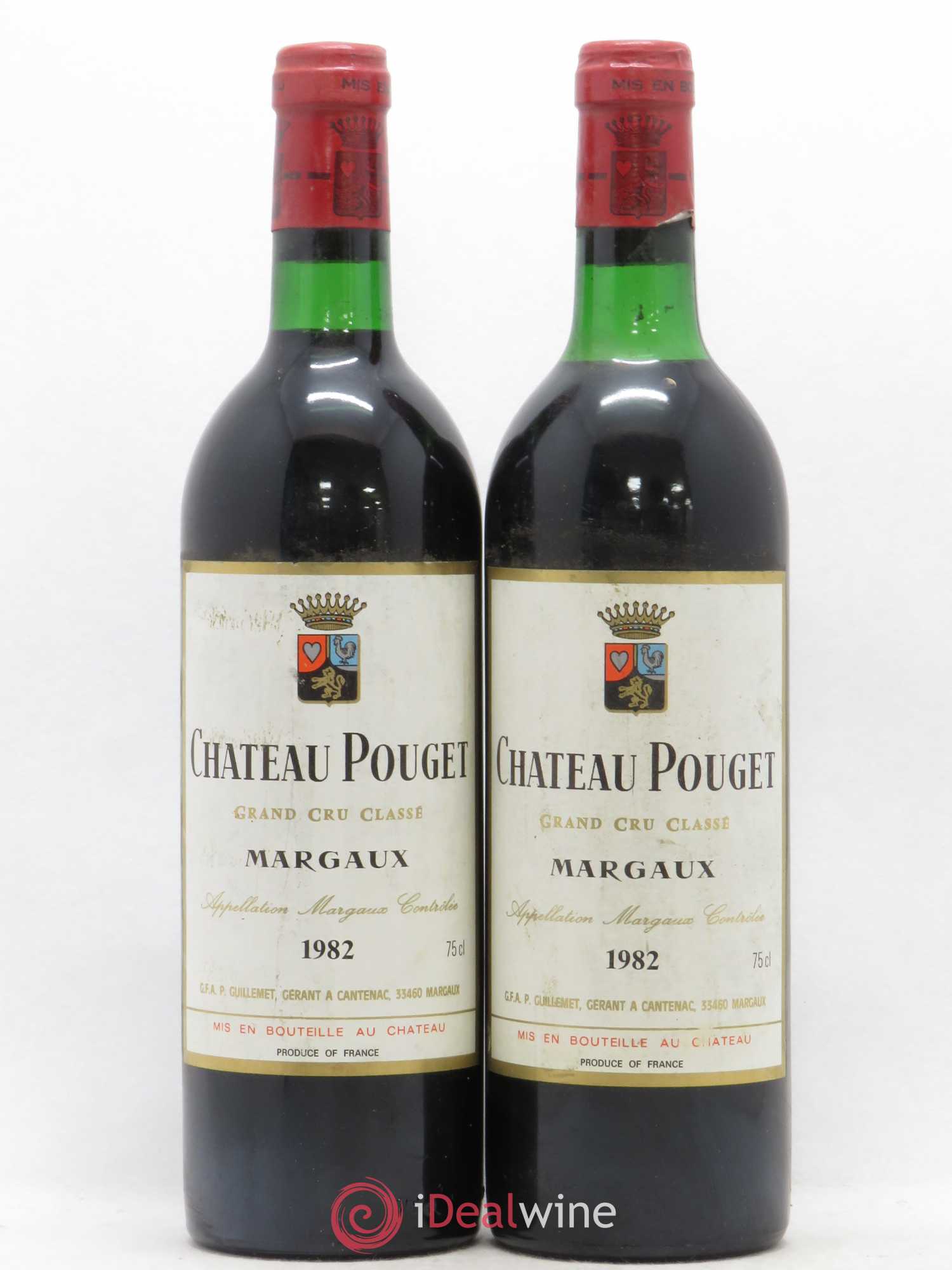 Château Pouget 4ème Grand Cru Classé 1982 - Lot de 2 bouteilles - 0