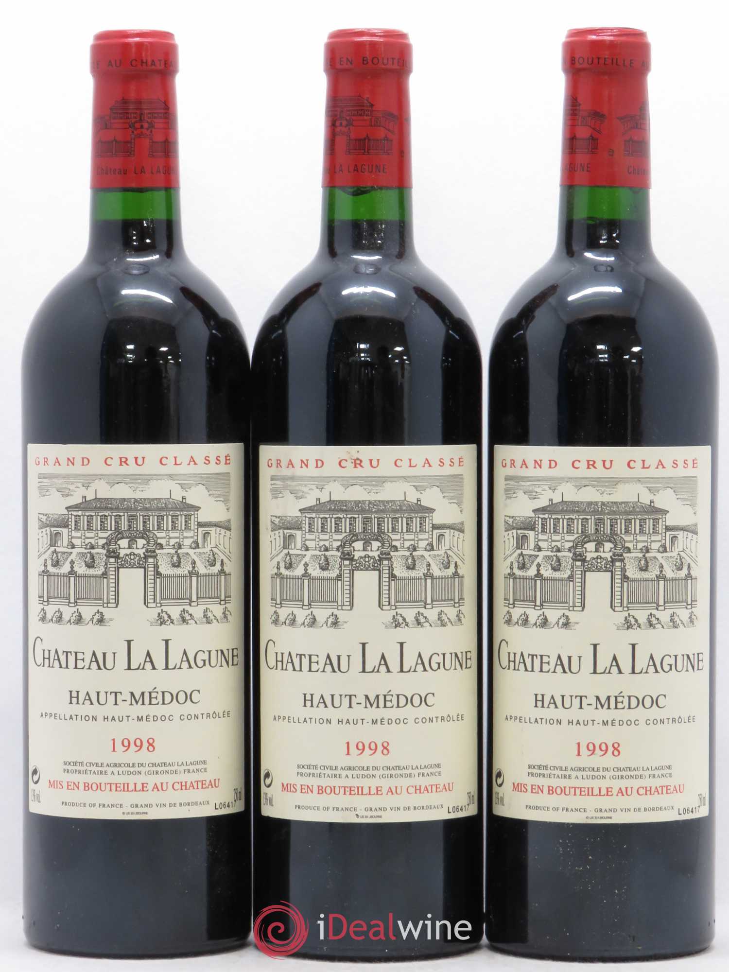Château la Lagune 3ème Grand Cru Classé 1998 - Lot de 3 bouteilles - 0