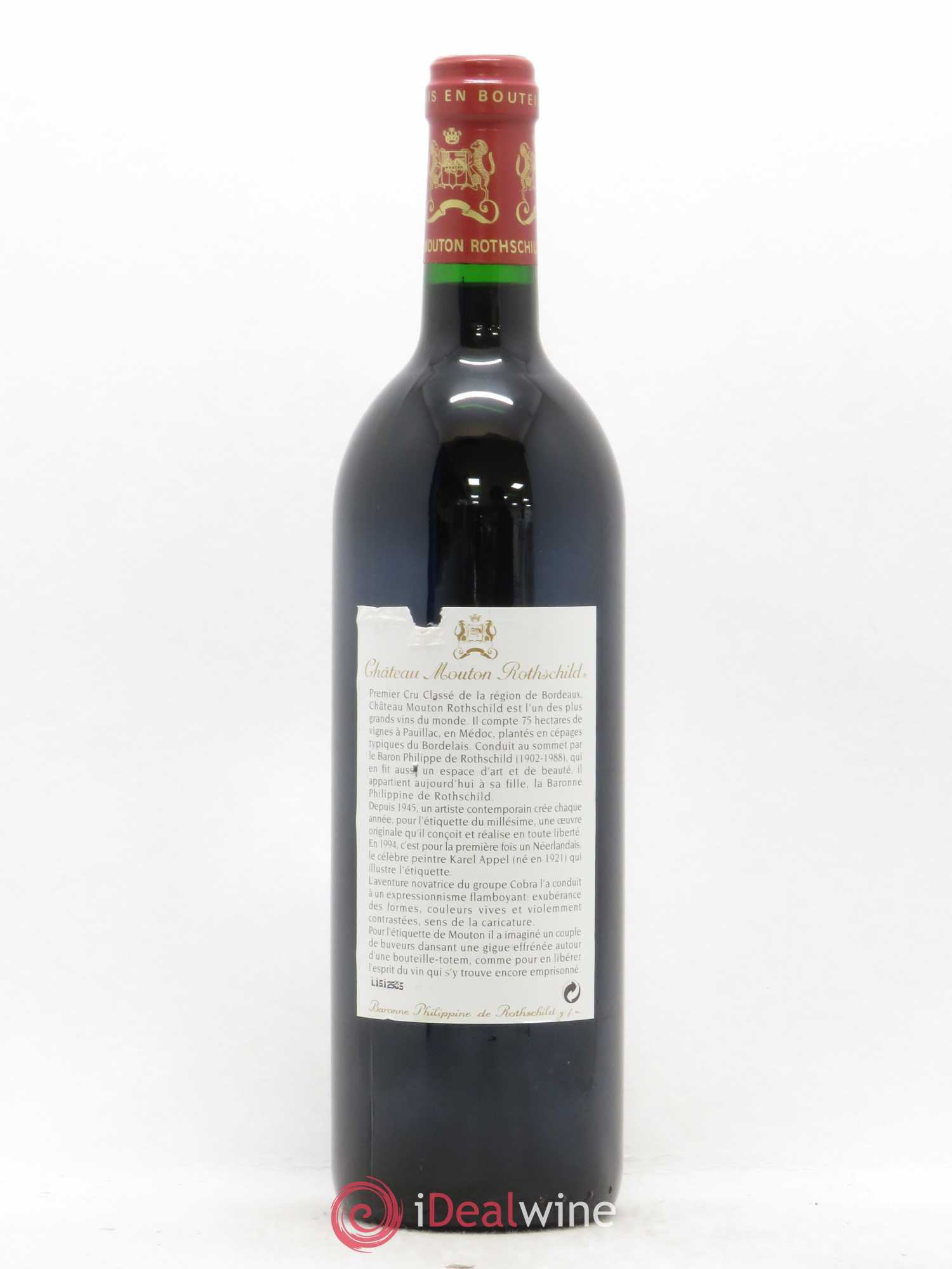 Château Mouton Rothschild 1er Grand Cru Classé 1994 - Lot de 1 bouteille - 1