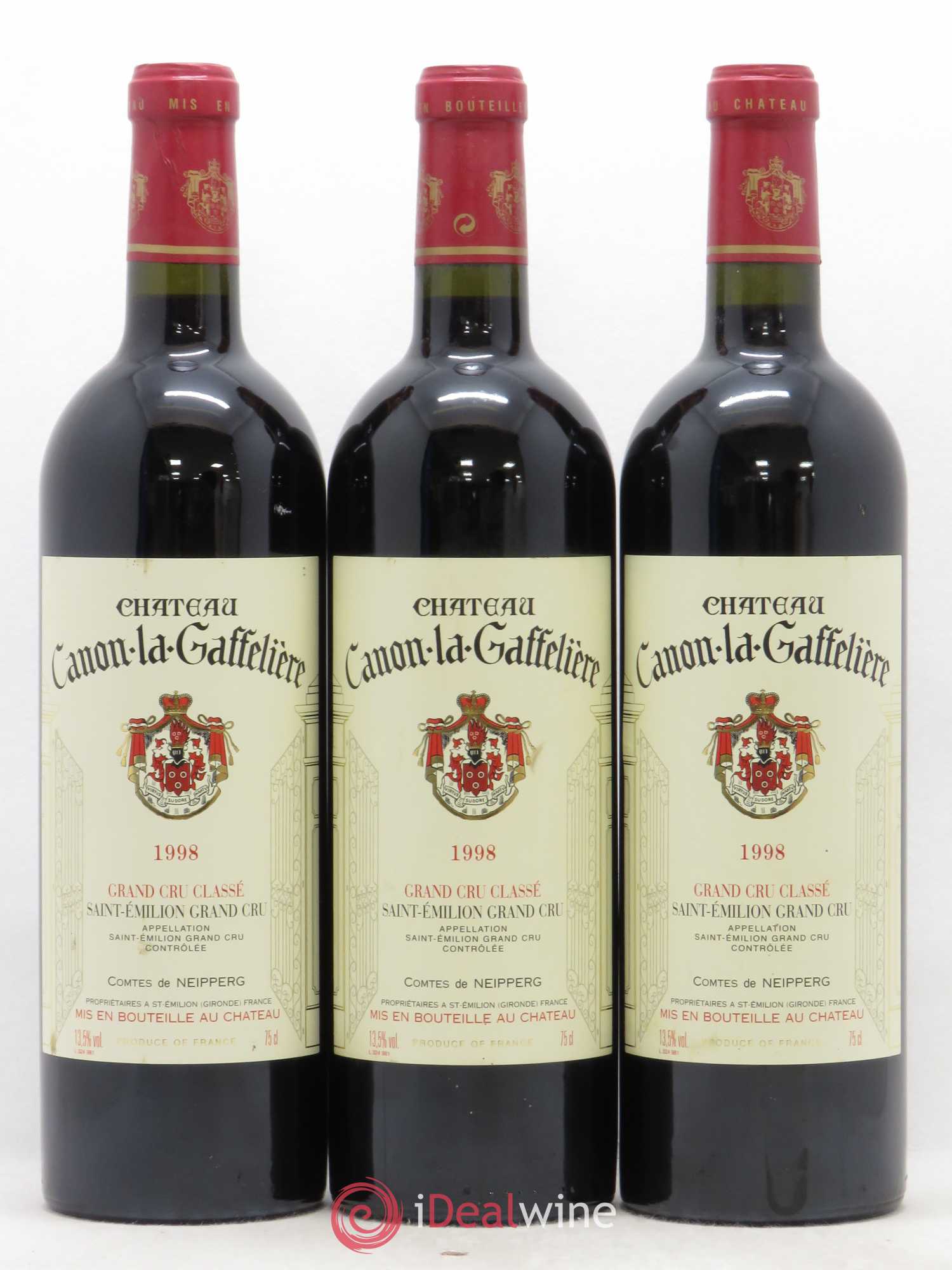 Château Canon la Gaffelière 1er Grand Cru Classé B 1998 - Lot de 3 bouteilles - 0