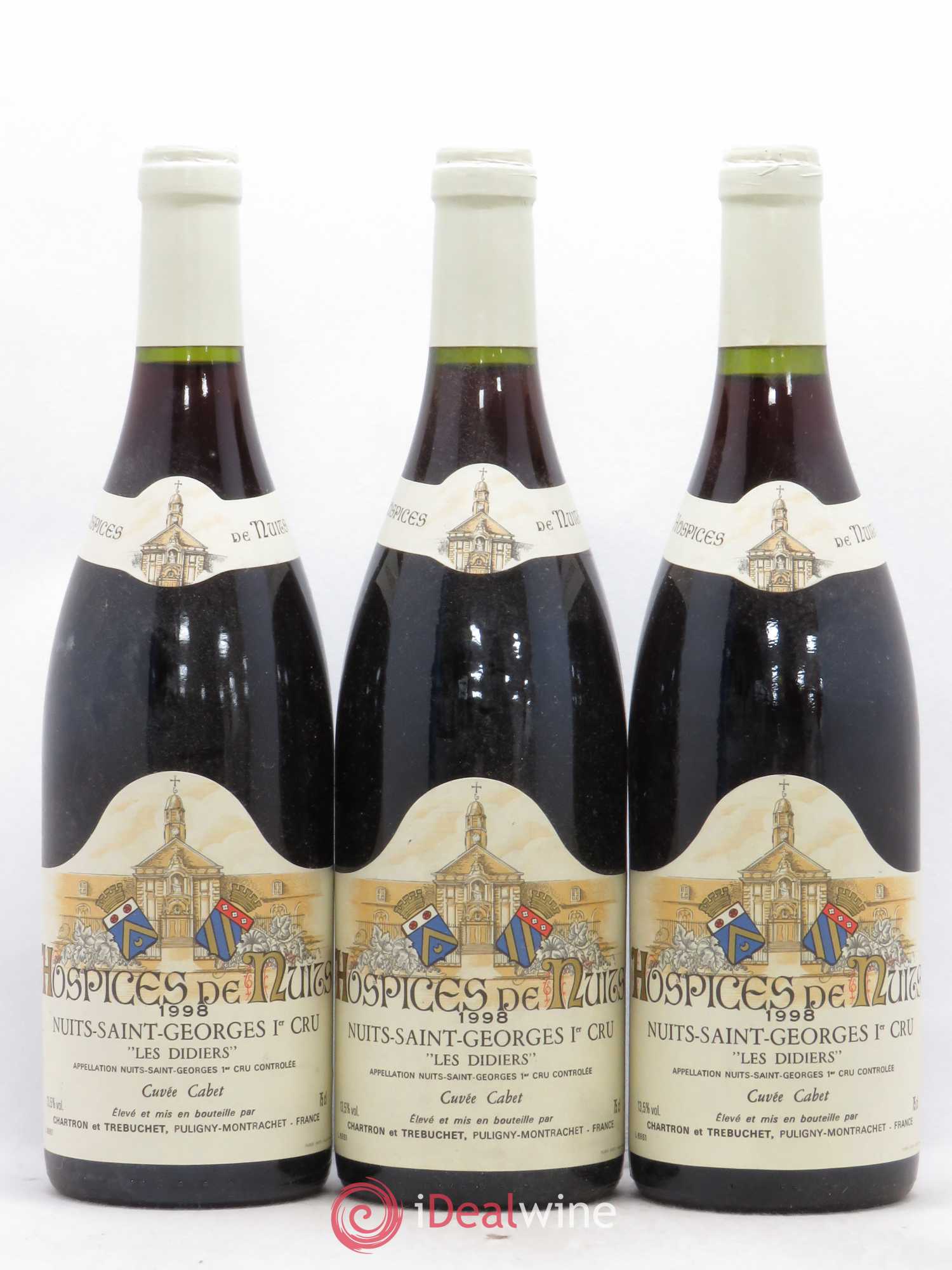 Nuits-Saint-Georges 1er Cru Les Didiers Cuvée Cabet Chartron & Trébuchet Hospices de Nuits 1998 - Posten von 3 Flaschen - 0